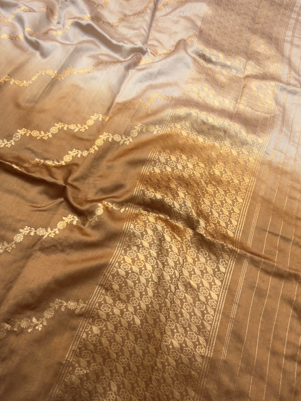 Pure Chinya Silk Beige Colour Suit Set
