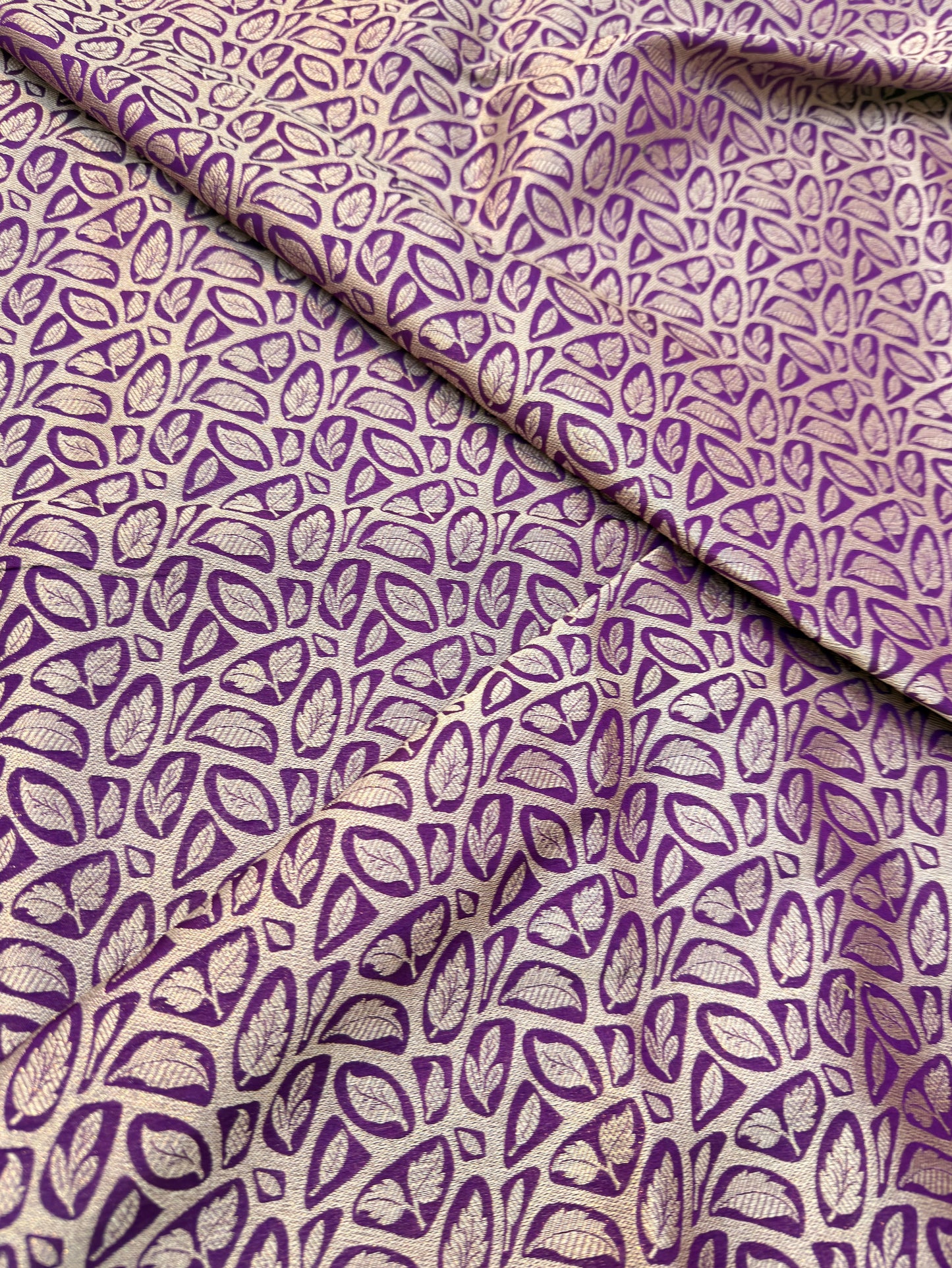 Purple Colour Blended Brocade Fabrics