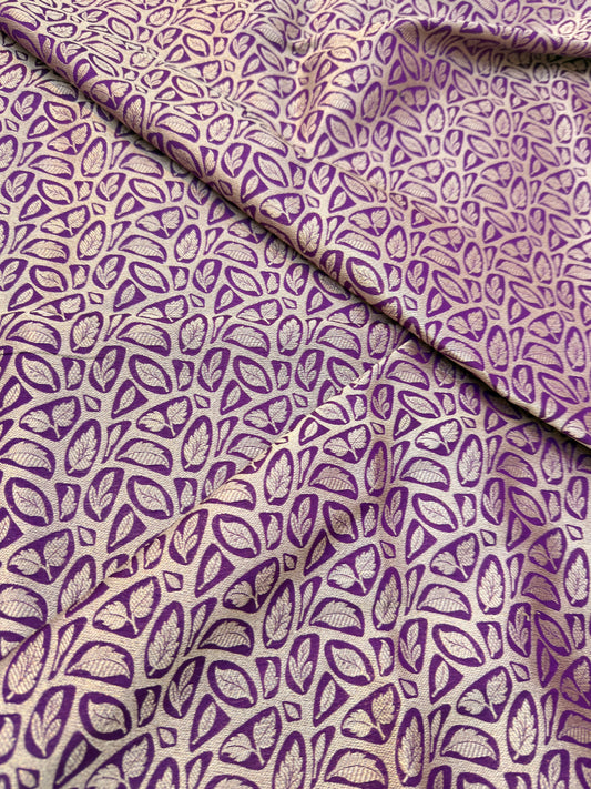 Purple Colour Blended Brocade Fabrics