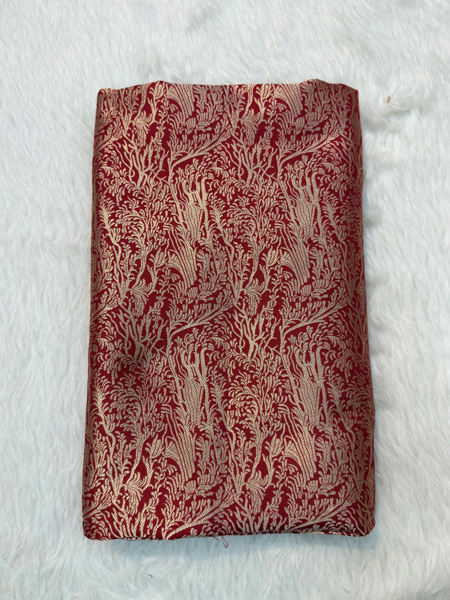 Pure Banarasi Brocade Red Colour Fabrics