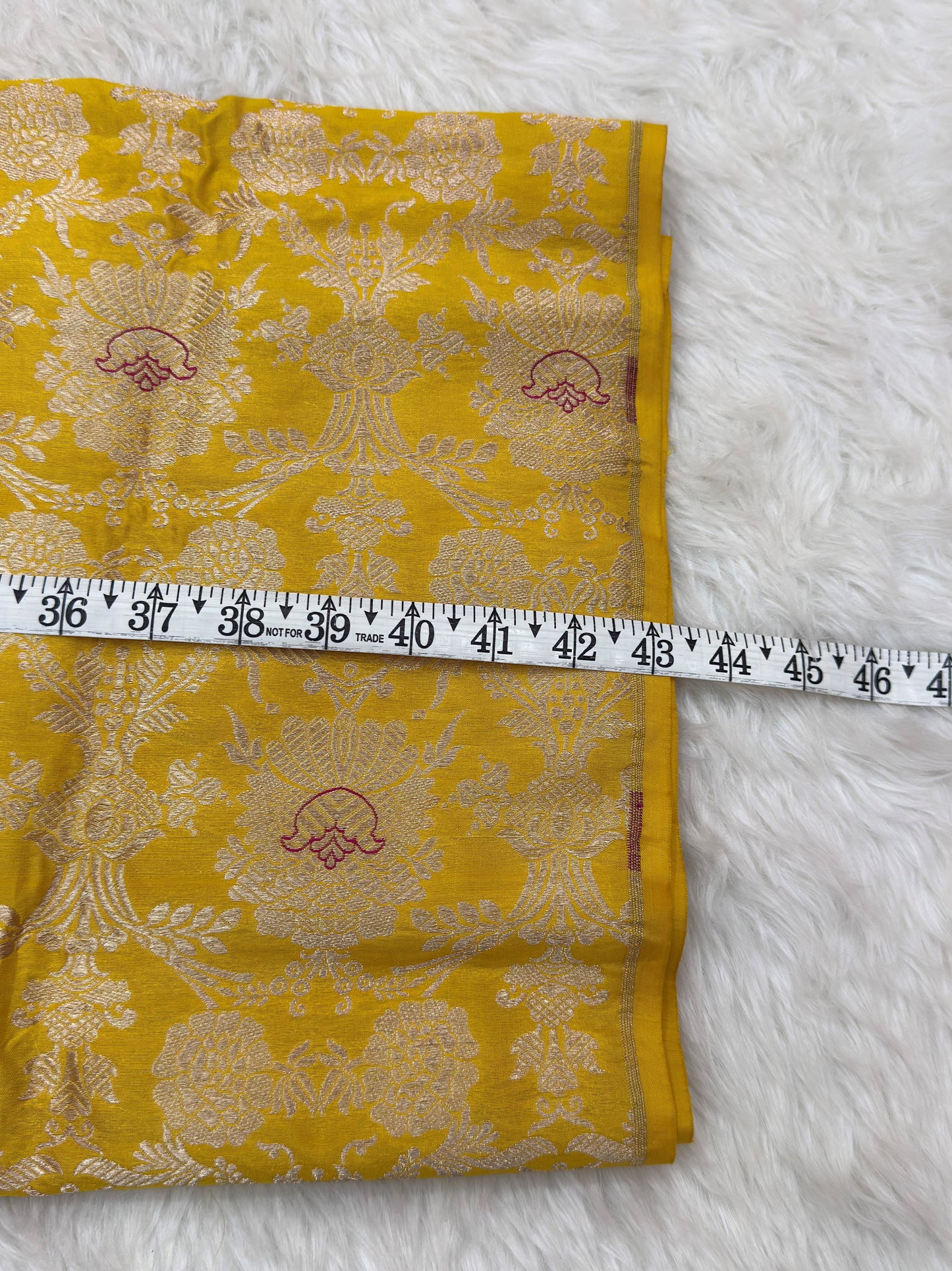 Pure Banarasi Brocade Yellow Colour Fabrics