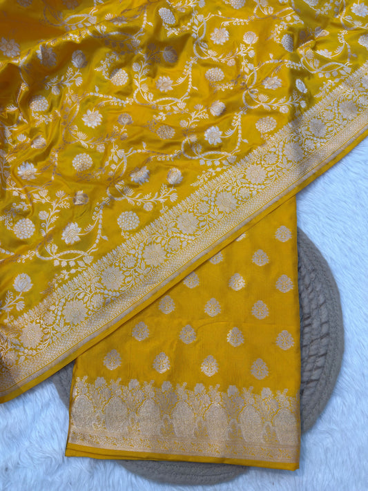 Yellow Colour Katan Silk Suit Set