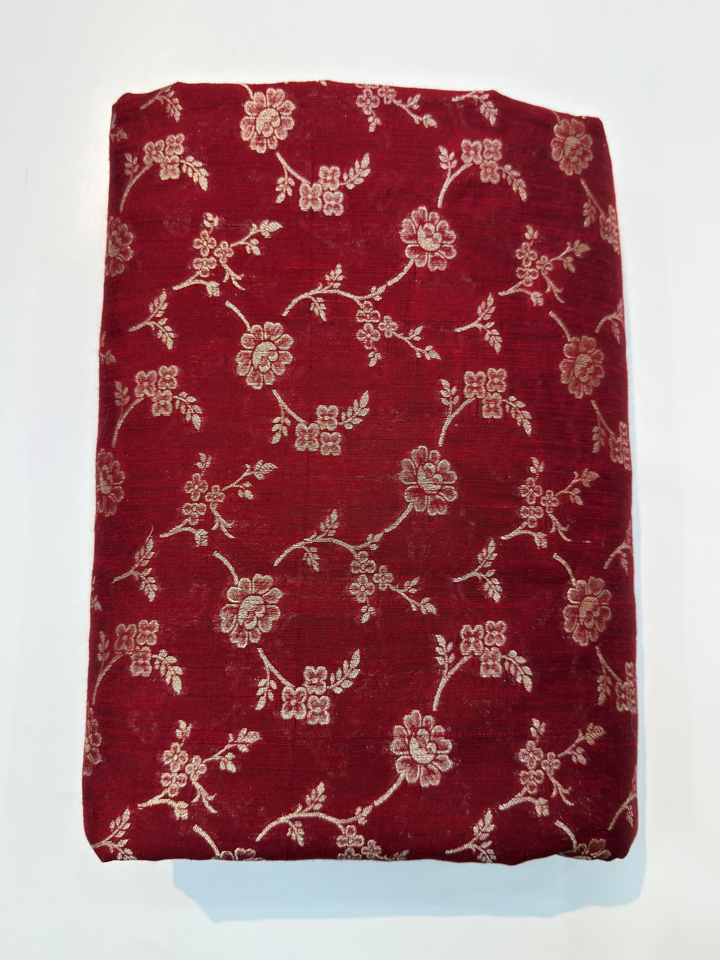 Pure Banarasi Brocade Mahroon Colour Fabrics