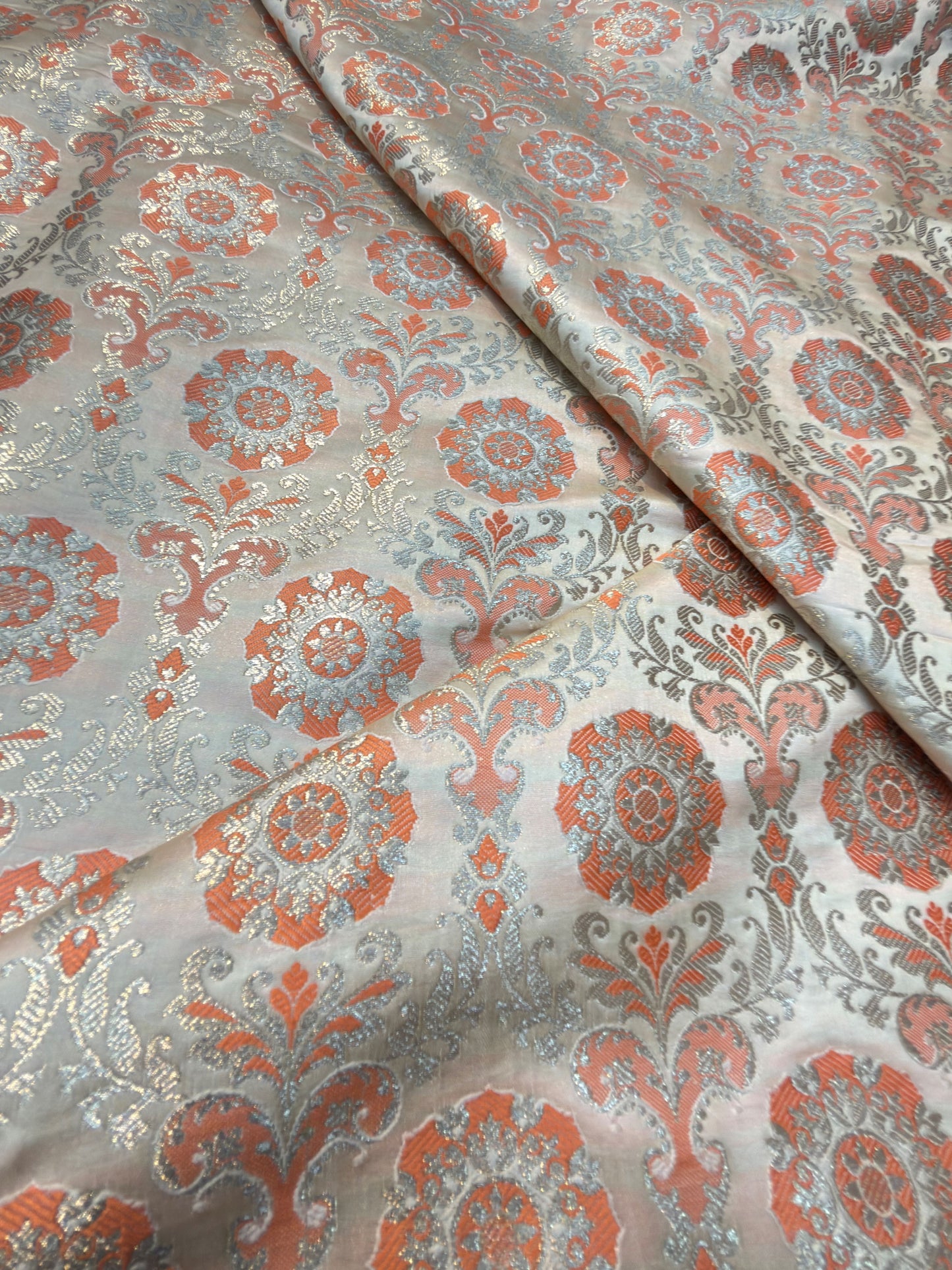 Ivory Colour Banarasi Khimkab Fabrics