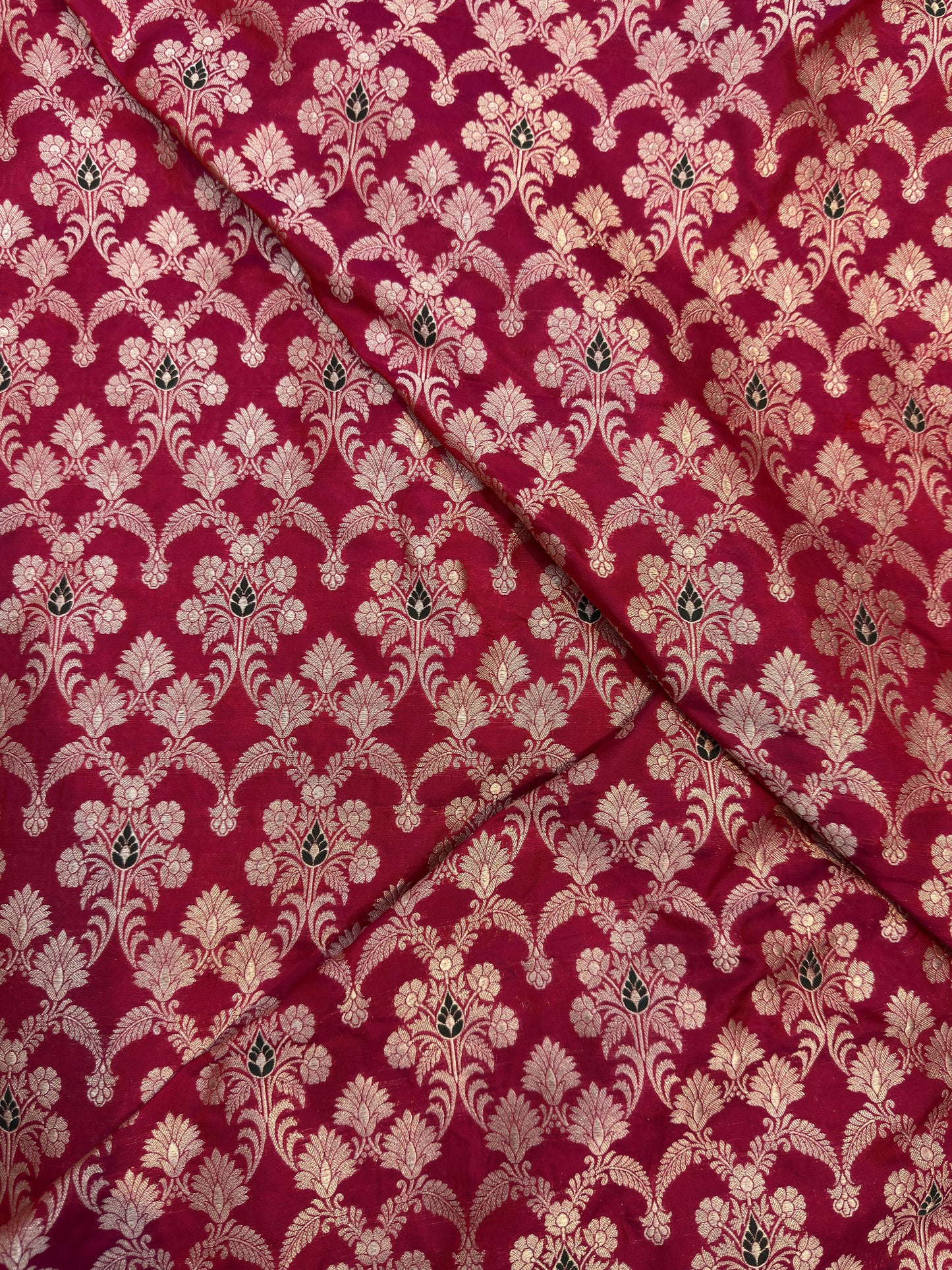 Pure Banarasi Brocade Rani Pink Colour Fabrics