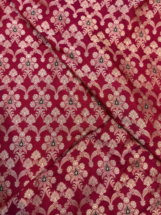 Pure Banarasi Brocade Rani Pink Colour Fabrics