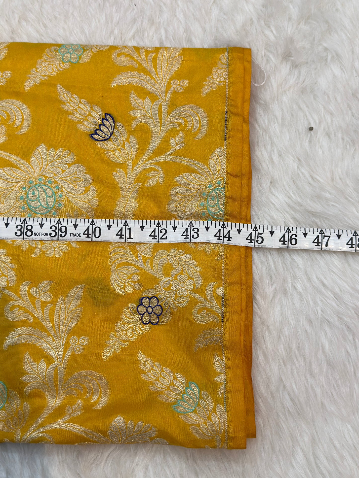 Pure Banarasi Brocade Yellow Color Fabrics