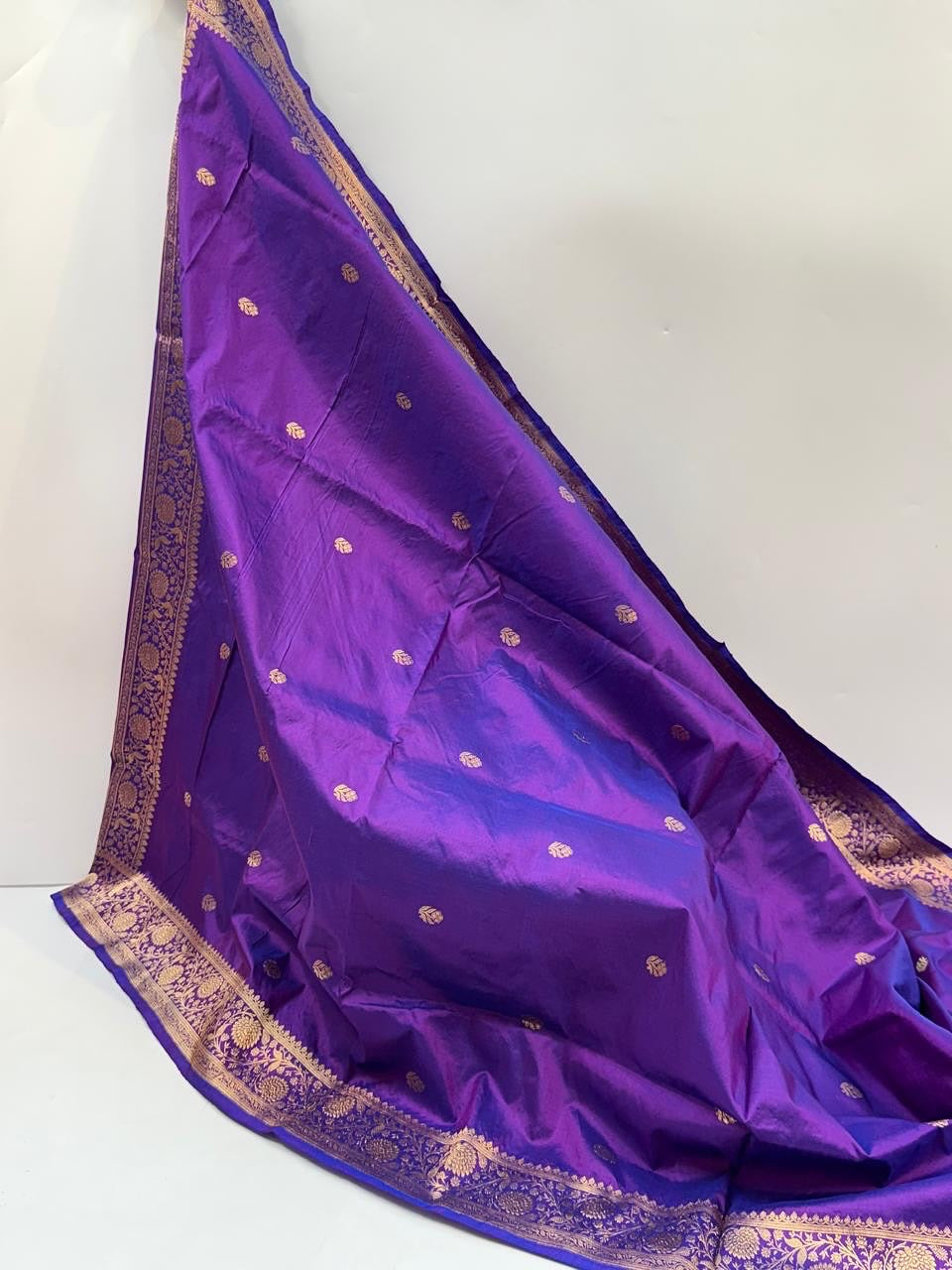 Handwoven Purple Colour Katan Silk Suit Set
