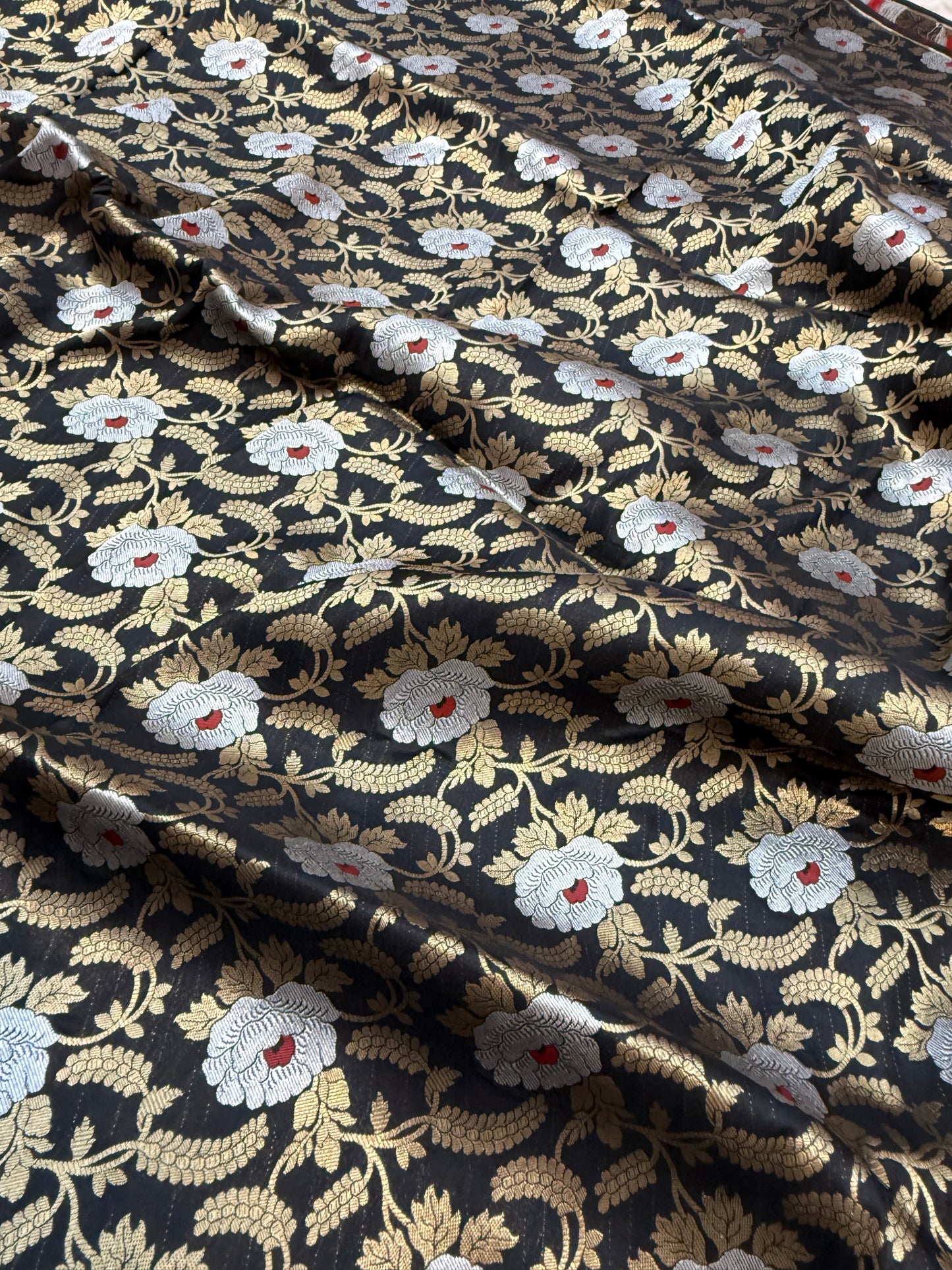 Pure Banarasi  Brocade Black Color Fabrics