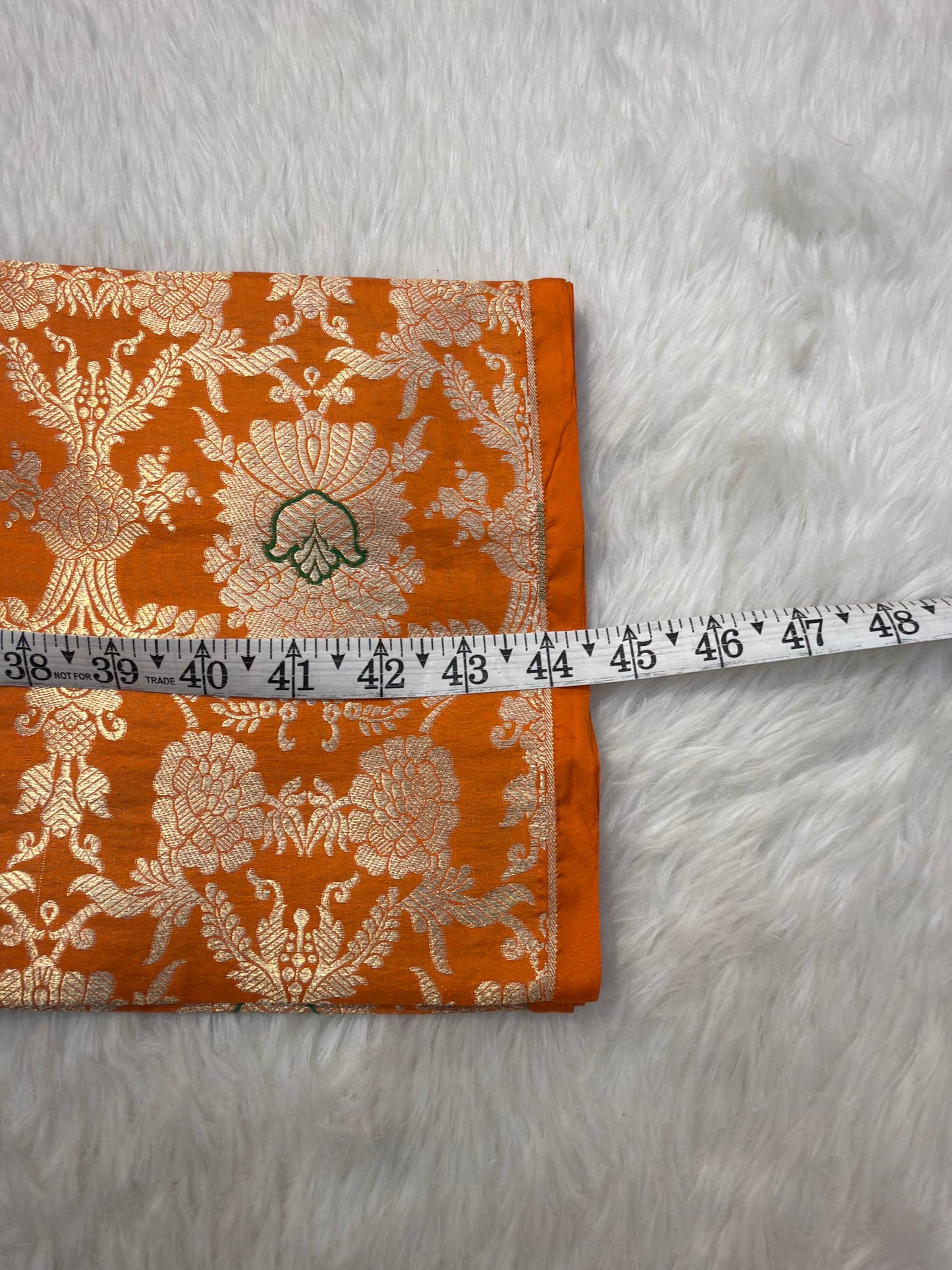 Pure Banarasi Brocade Orange Colour Fabrics