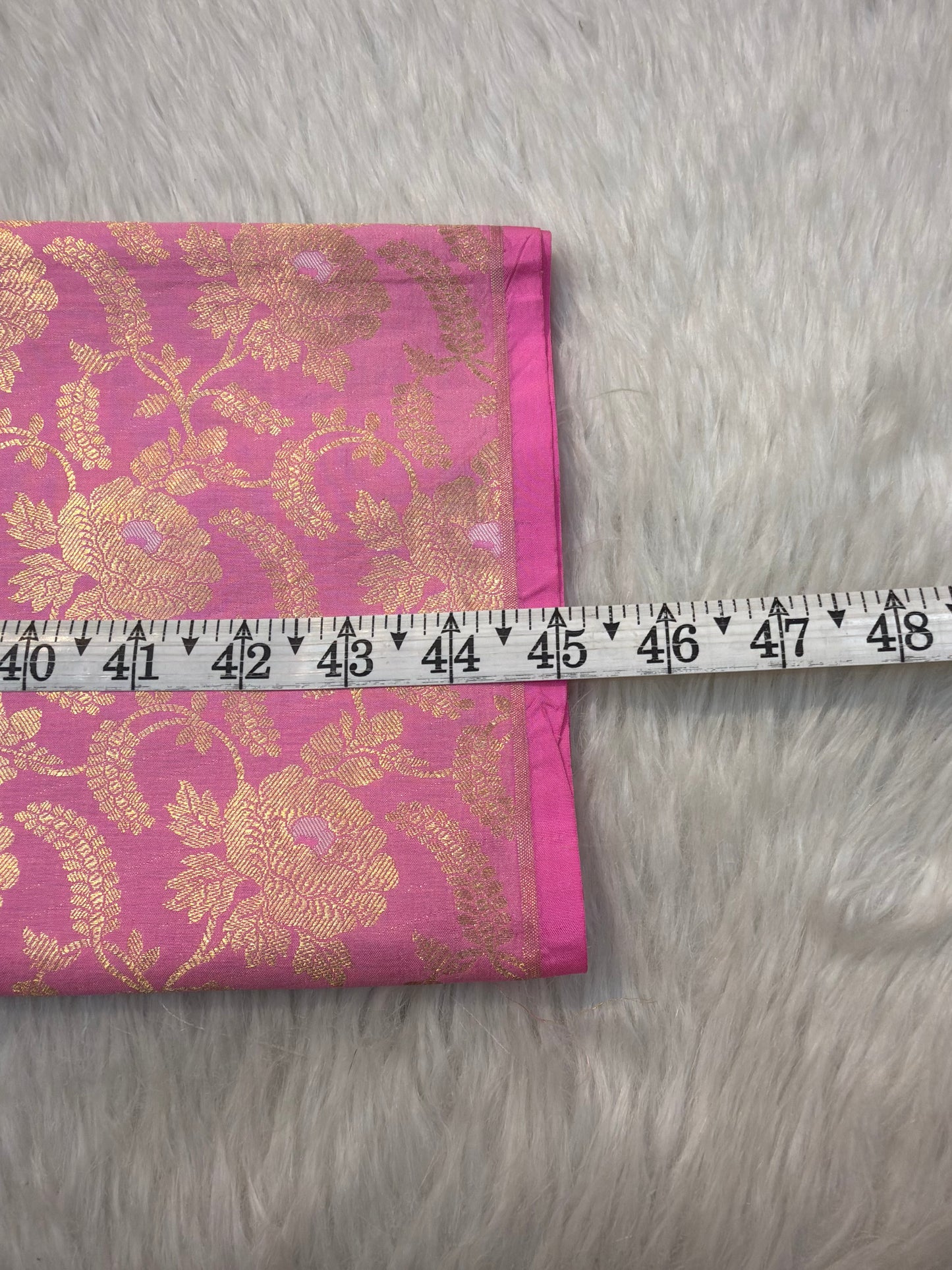 Pure Banarasi Brocade Pink Colour Fabrics