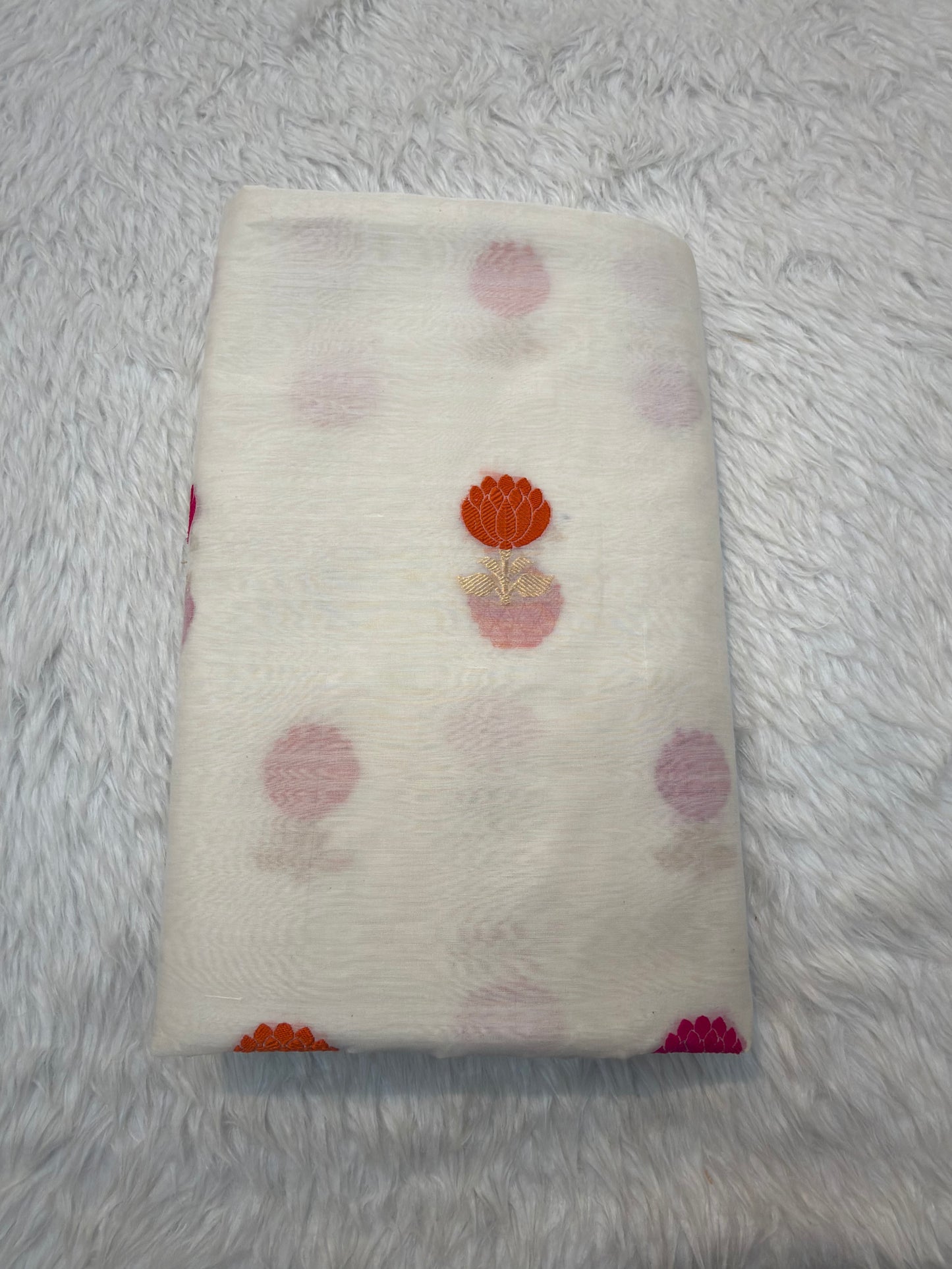 White Colour Cotton Silk Fabrics