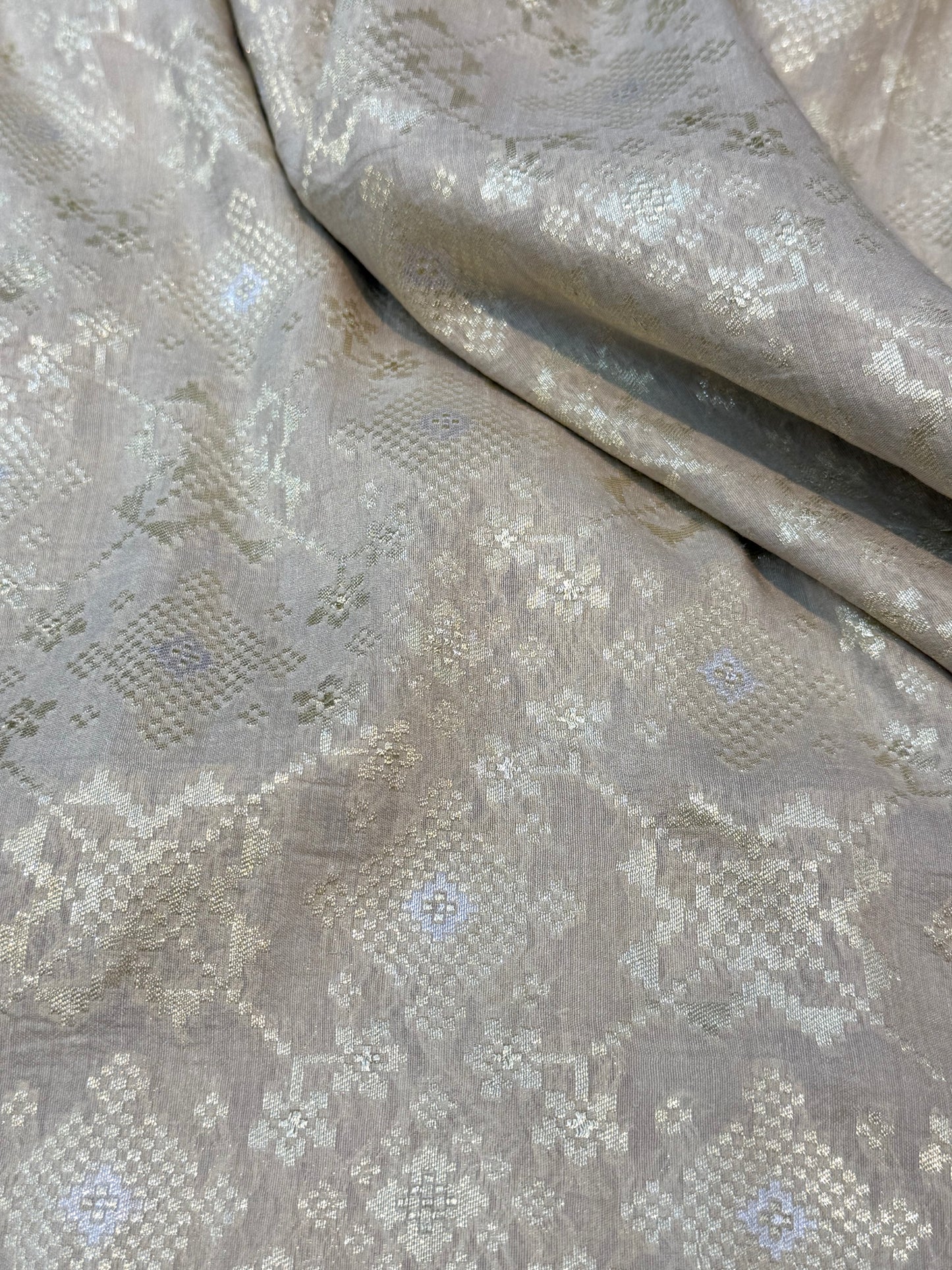 Pure Munga Silk Jaal Fabric