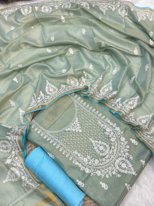 Pista Colour Tissue Silk Suit Set