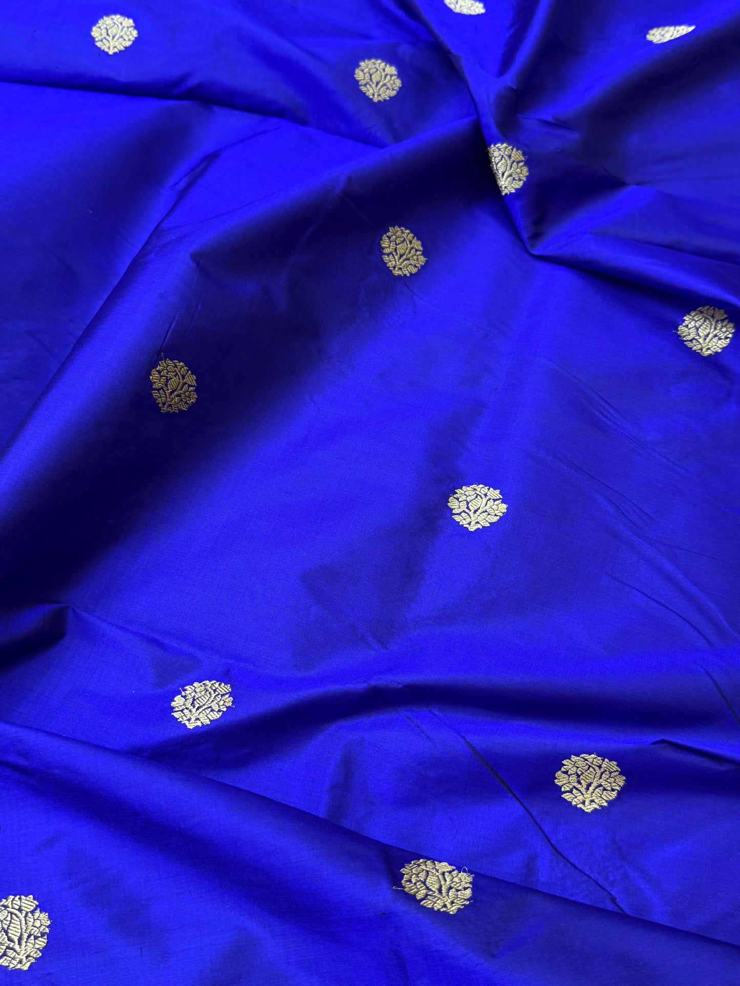 Handwoven Royal Blue Katan Silk Fabrics