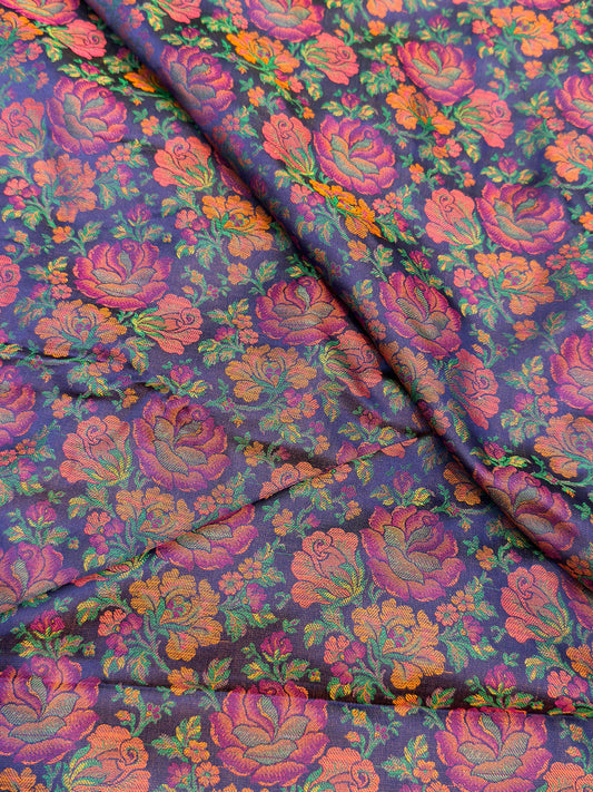 Pure Banarasi Reshmi Silk Jamawar Tanchoi Fabrics