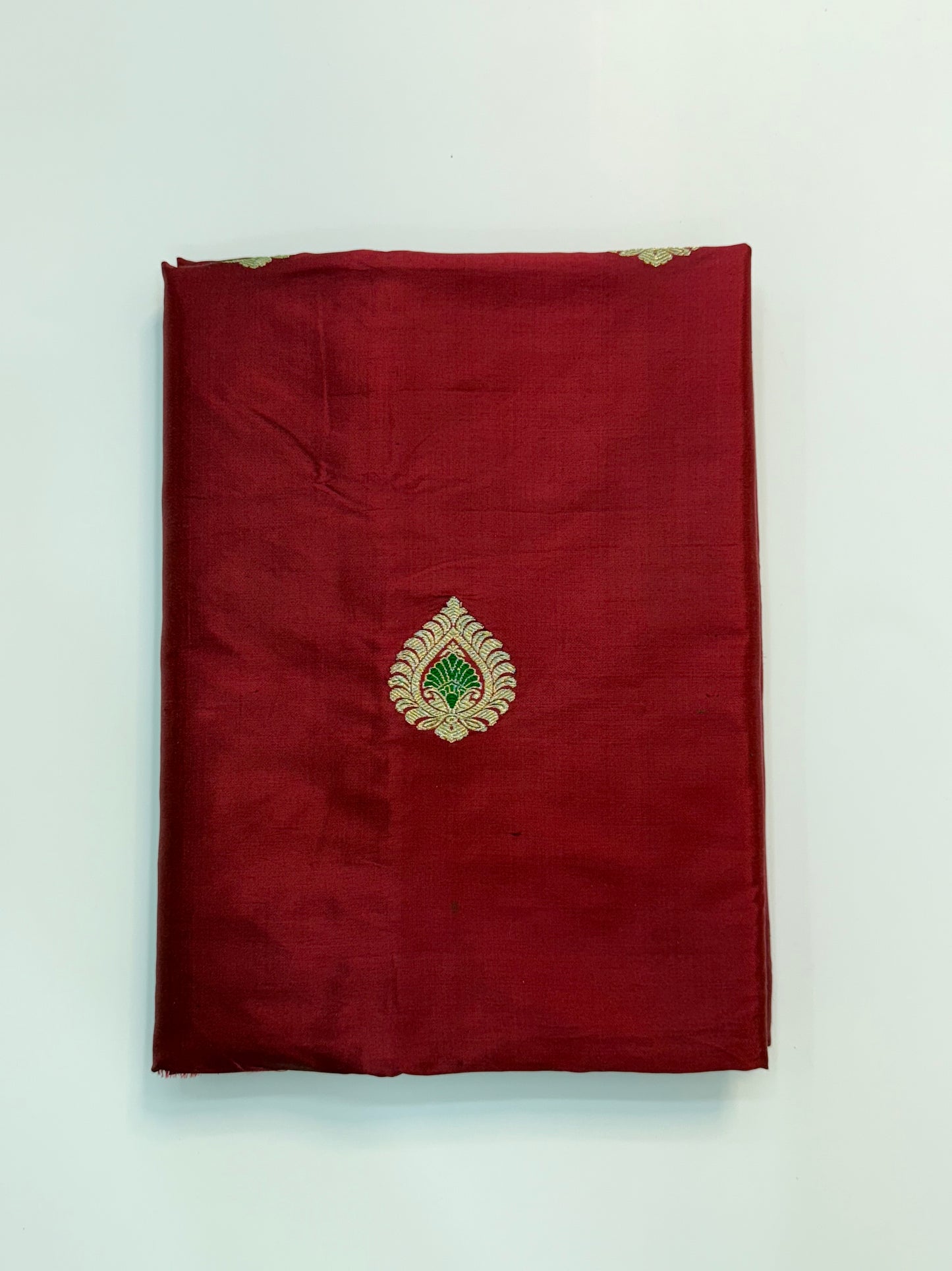 Handwoven Mahroon Color Katan Silk Fabrics