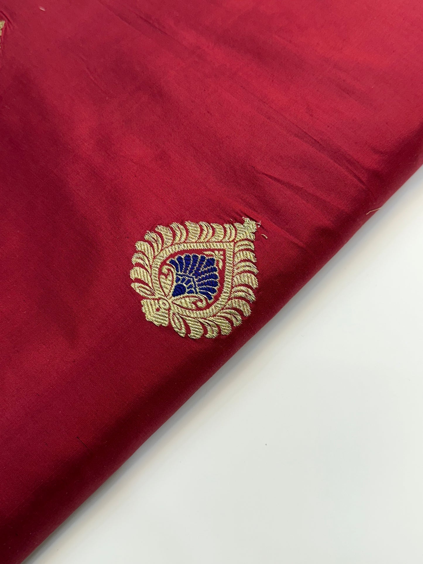 Handwoven Mahroon Color Katan Silk Fabrics