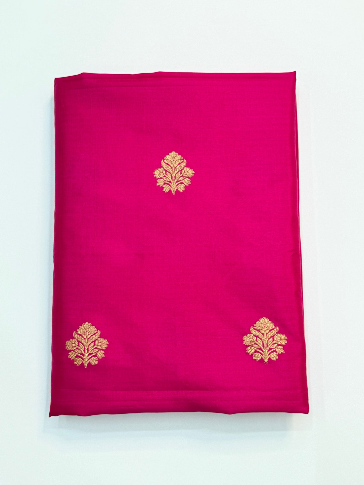 Handwoven Fuchia Pink Color Katan Silk Fabrics