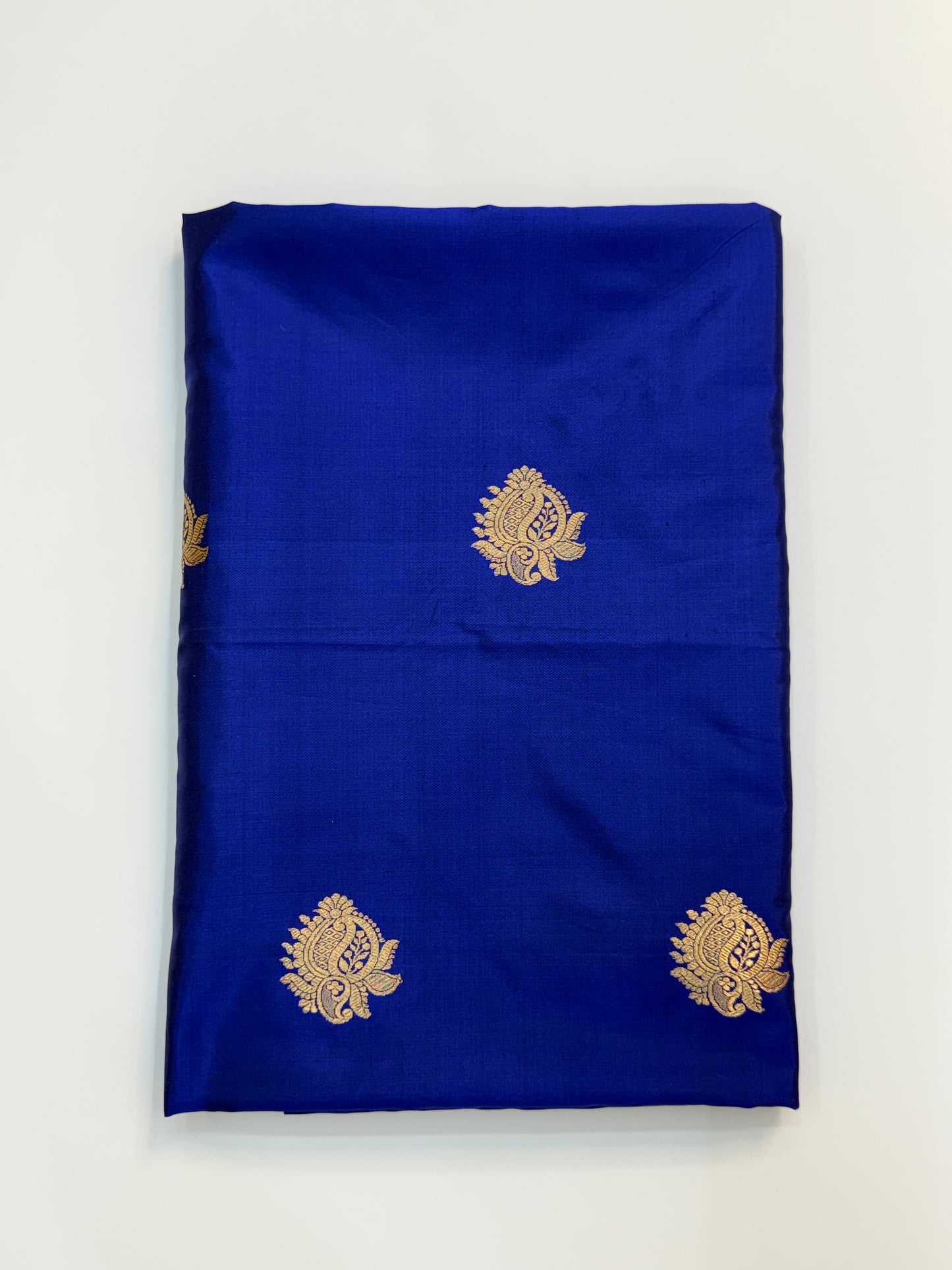 Handwoven Navy Blue Katan Silk Fabrics