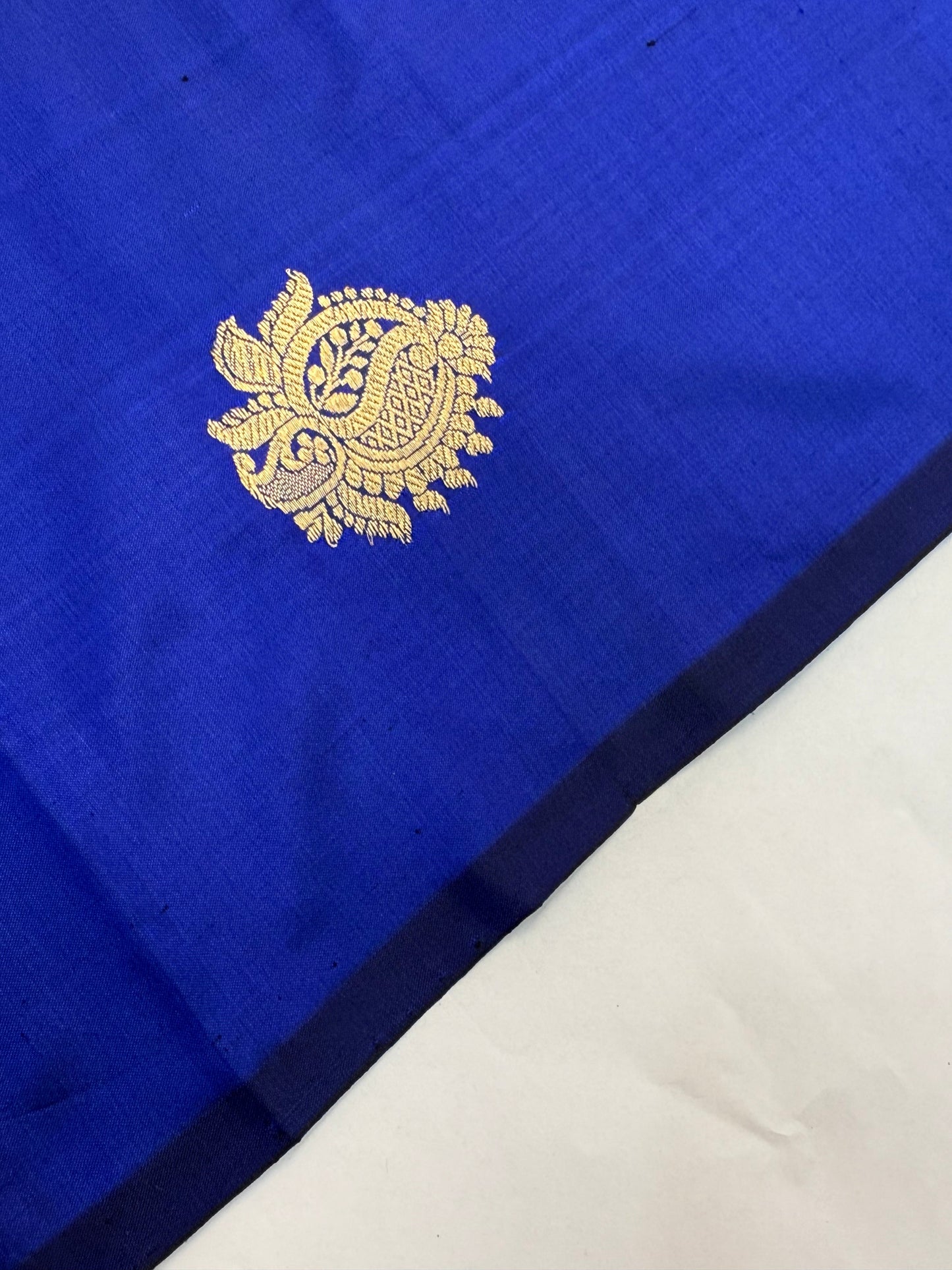 Handwoven Navy Blue Katan Silk Fabrics