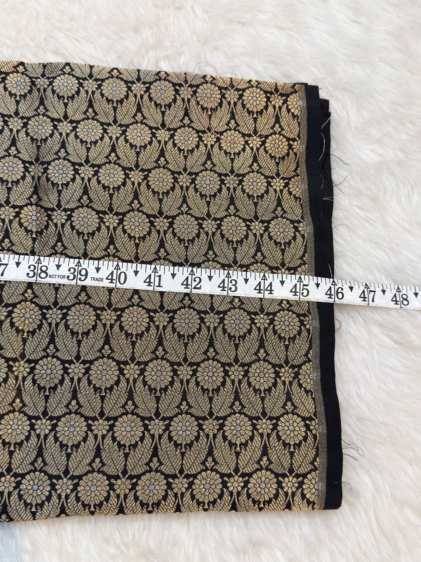 Pure Banarasi Brocade Black Colour Fabrics