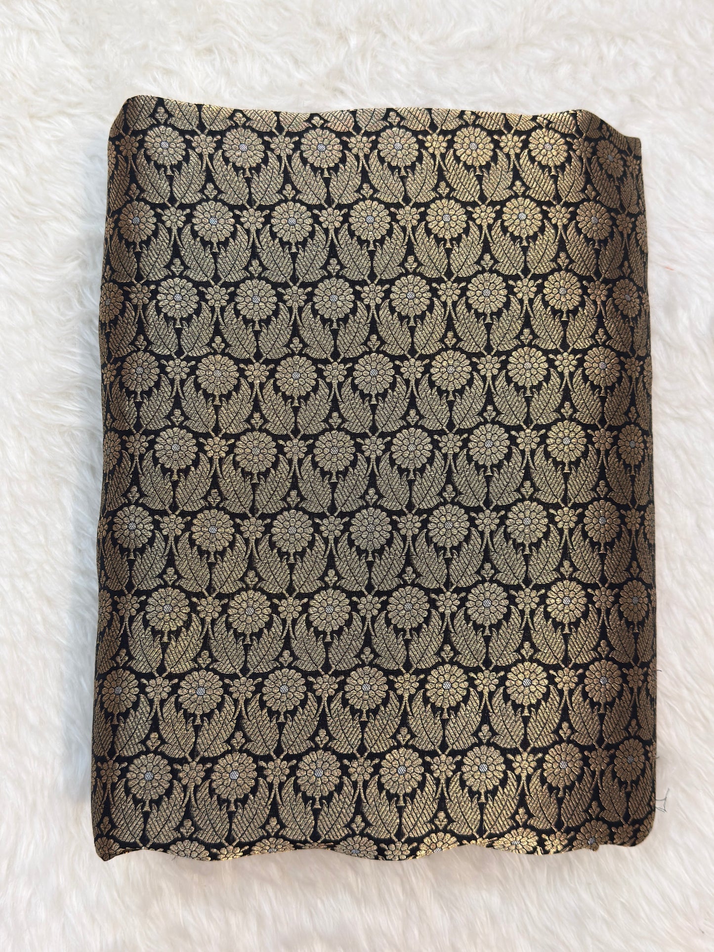 Pure Banarasi Brocade Black Colour Fabrics