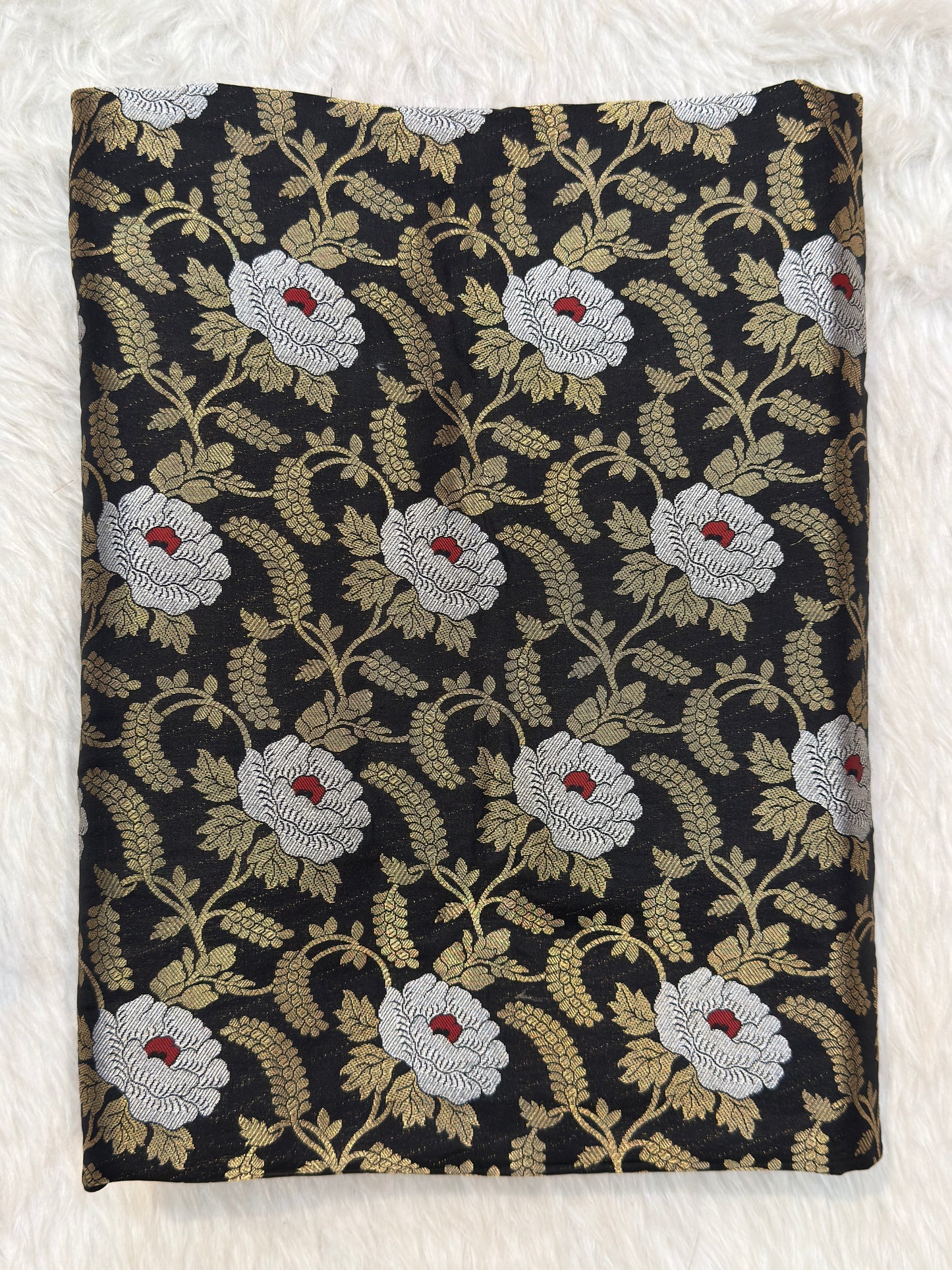 Pure Banarasi  Brocade Black Color Fabrics
