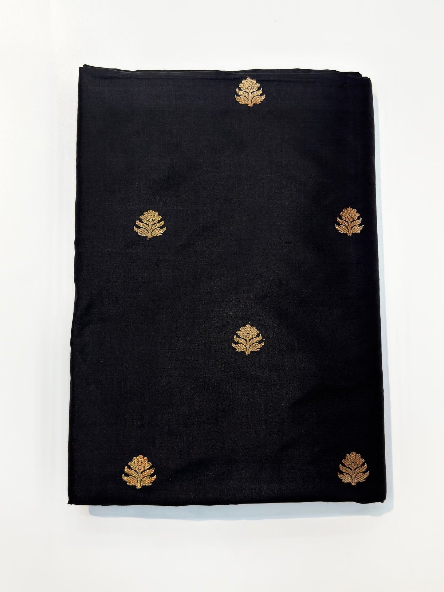 Handwoven Black Colour Katan Silk Suit Set