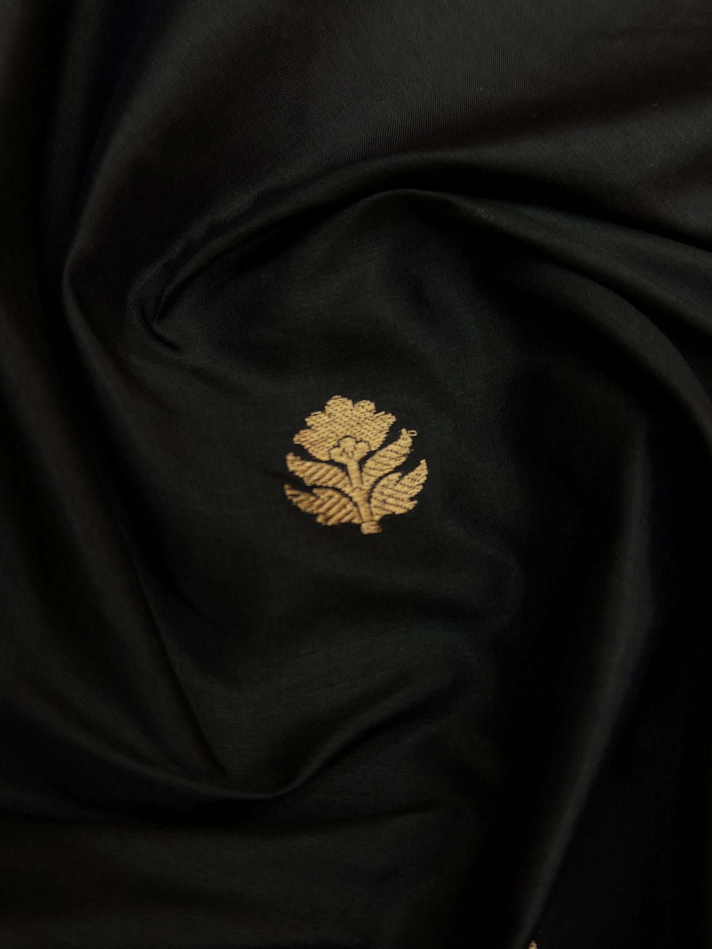 Handwoven Black Colour Katan Silk Suit Set