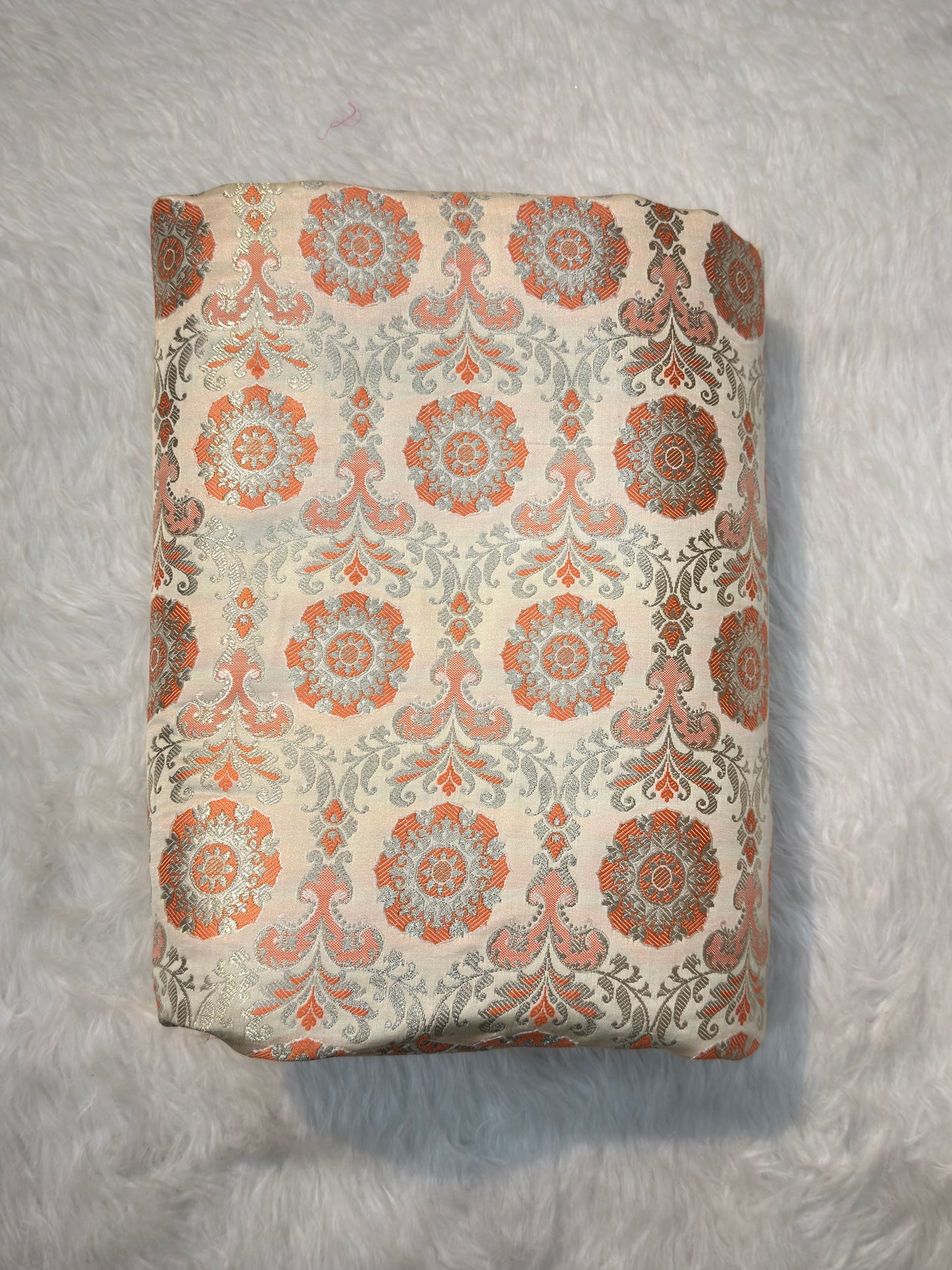 Ivory Colour Banarasi Khimkab Fabrics