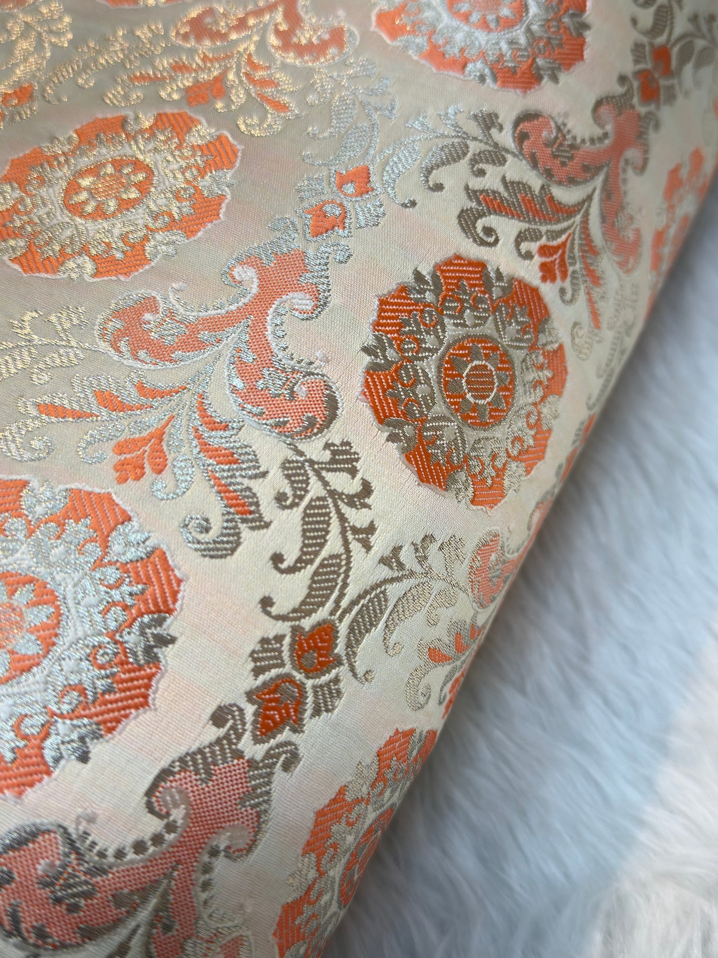 Ivory Colour Banarasi Khimkab Fabrics