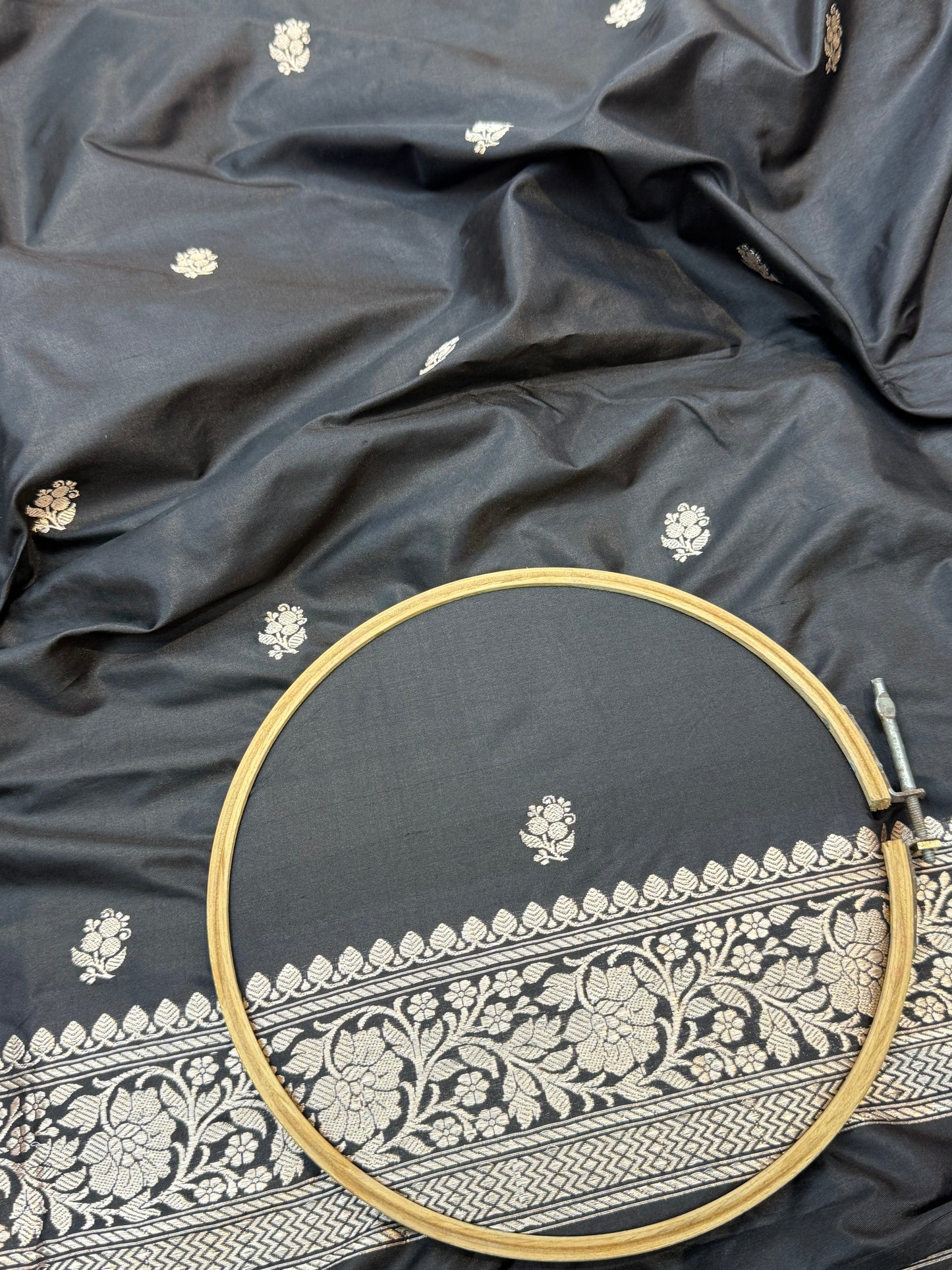 HANDWOVEN BLACK COLOR KATAN SUIT SET