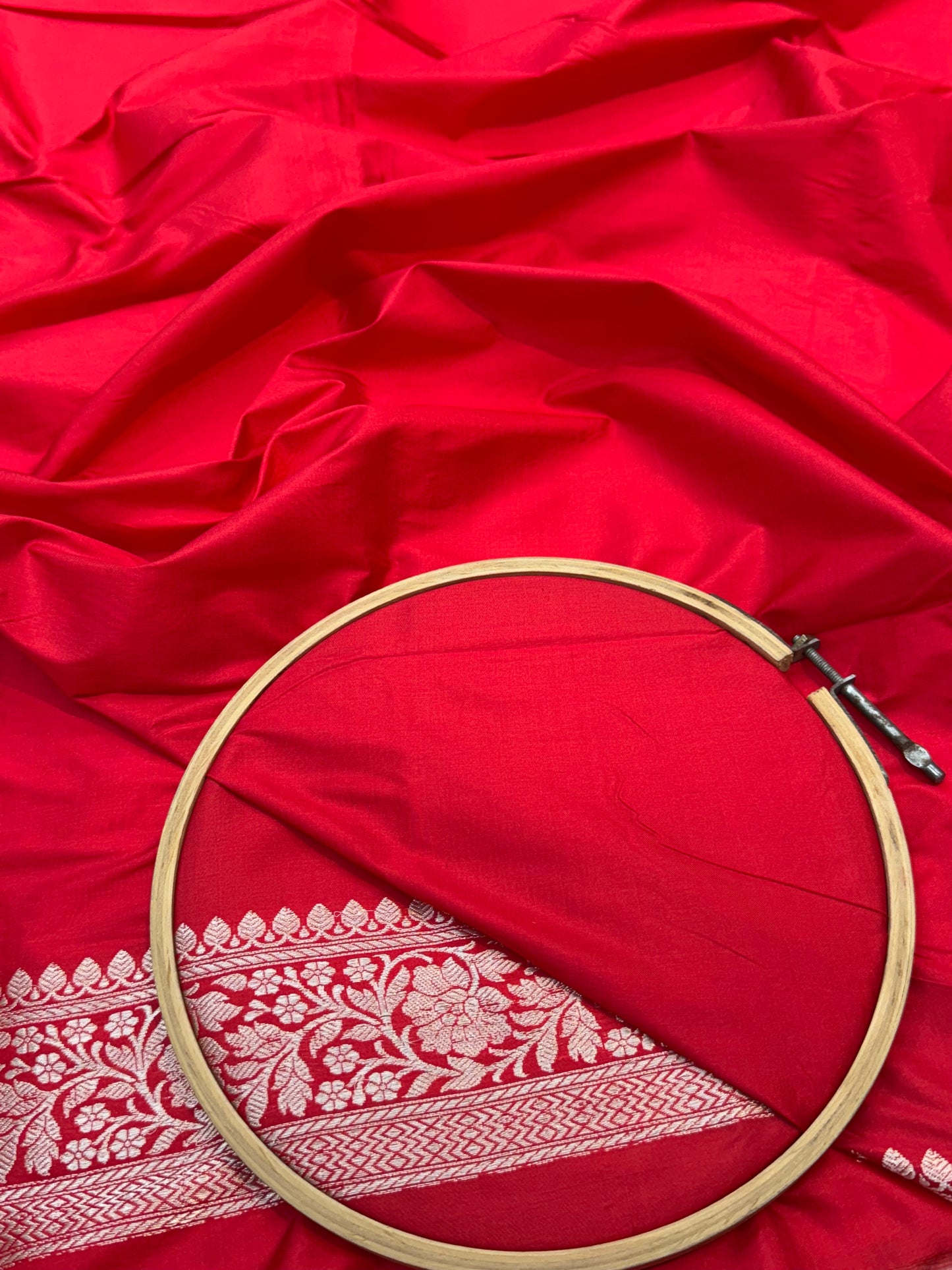 HANDWOVEN RED COLOR KATAN SUIT SET