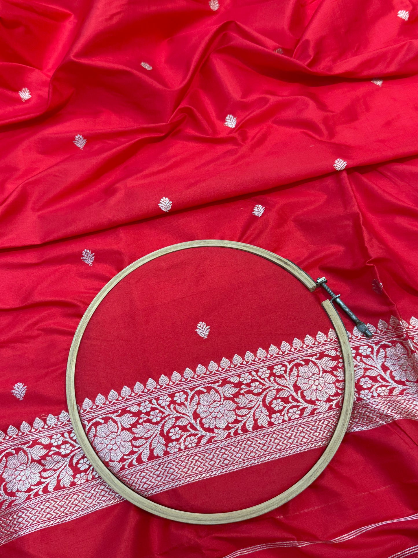 HANDWOVEN RED COLOR KATAN SUIT SET