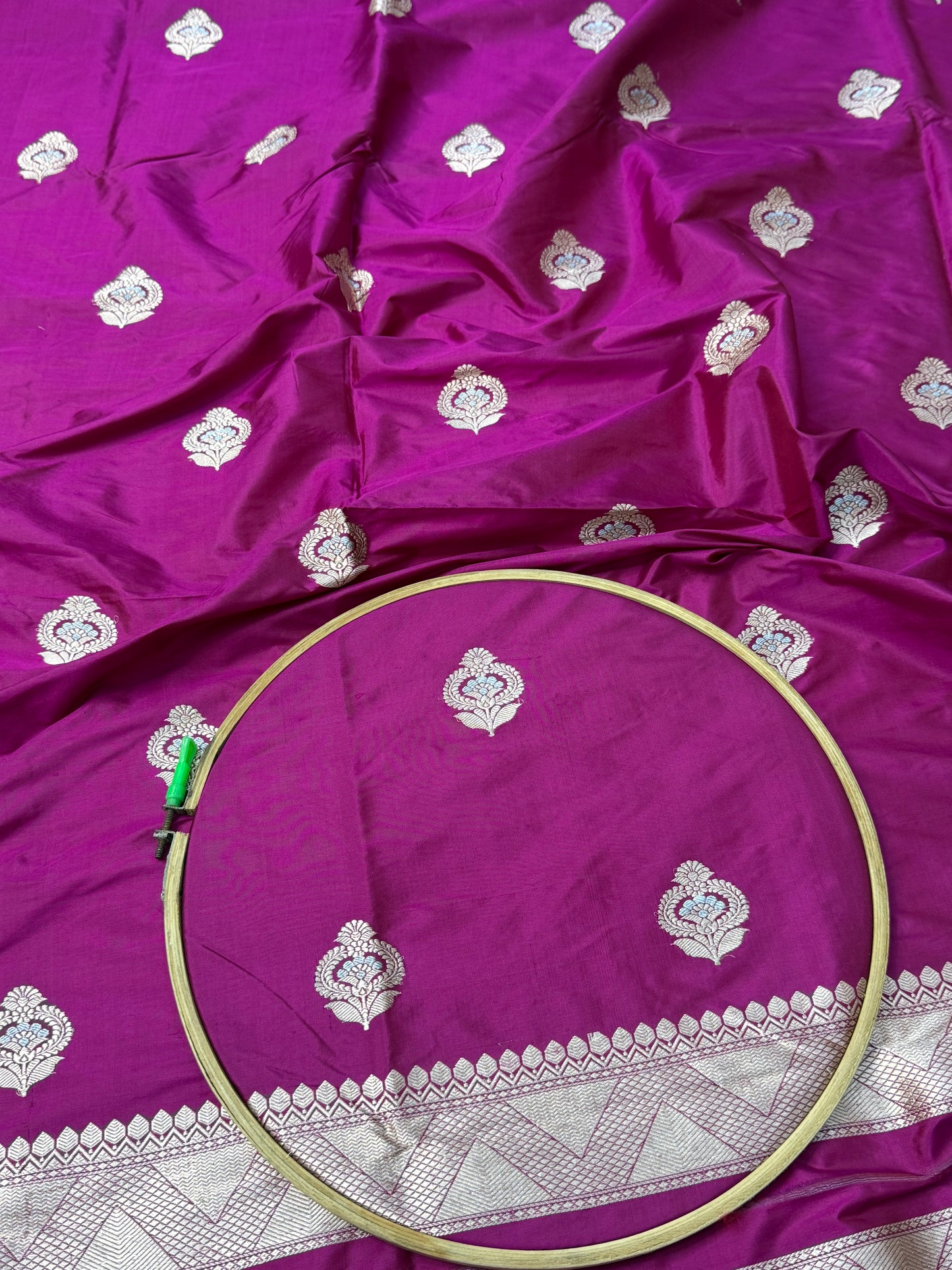 Handwoven Burgendy Color Katan Suit Piece