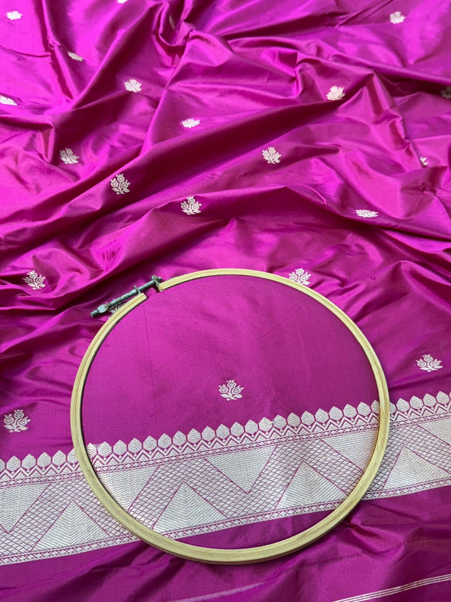 Handwoven Burgendy Color Katan Suit Piece