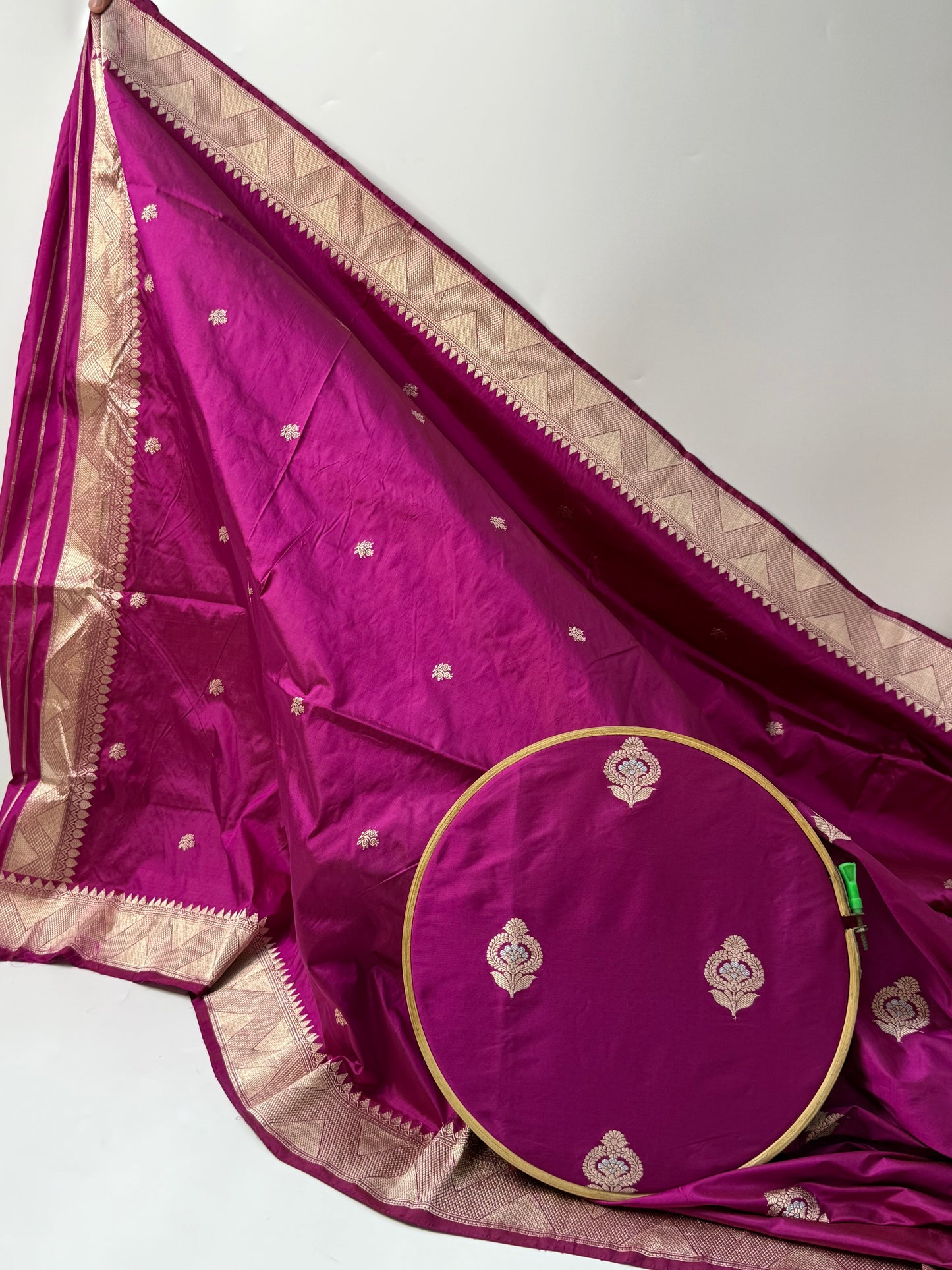 Handwoven Burgendy Color Katan Suit Piece