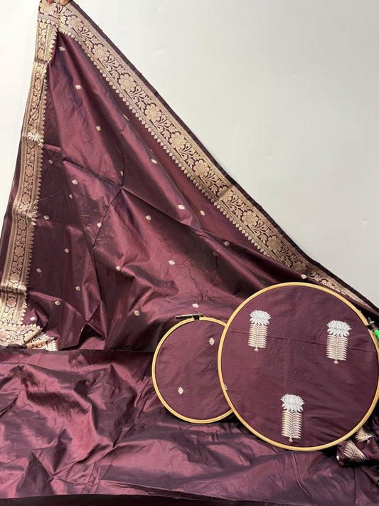 HANDWOVEN CHOCOLATE COLOR KATAN SUIT SET