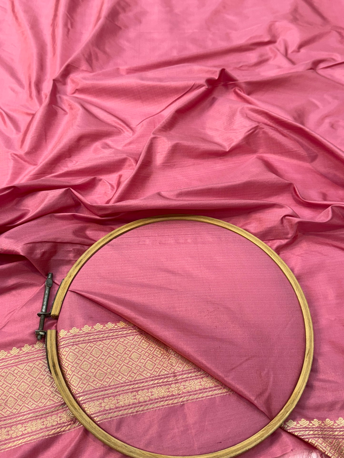 HANDWOVEN BABY PINK COLOR KATAN SUIT SET