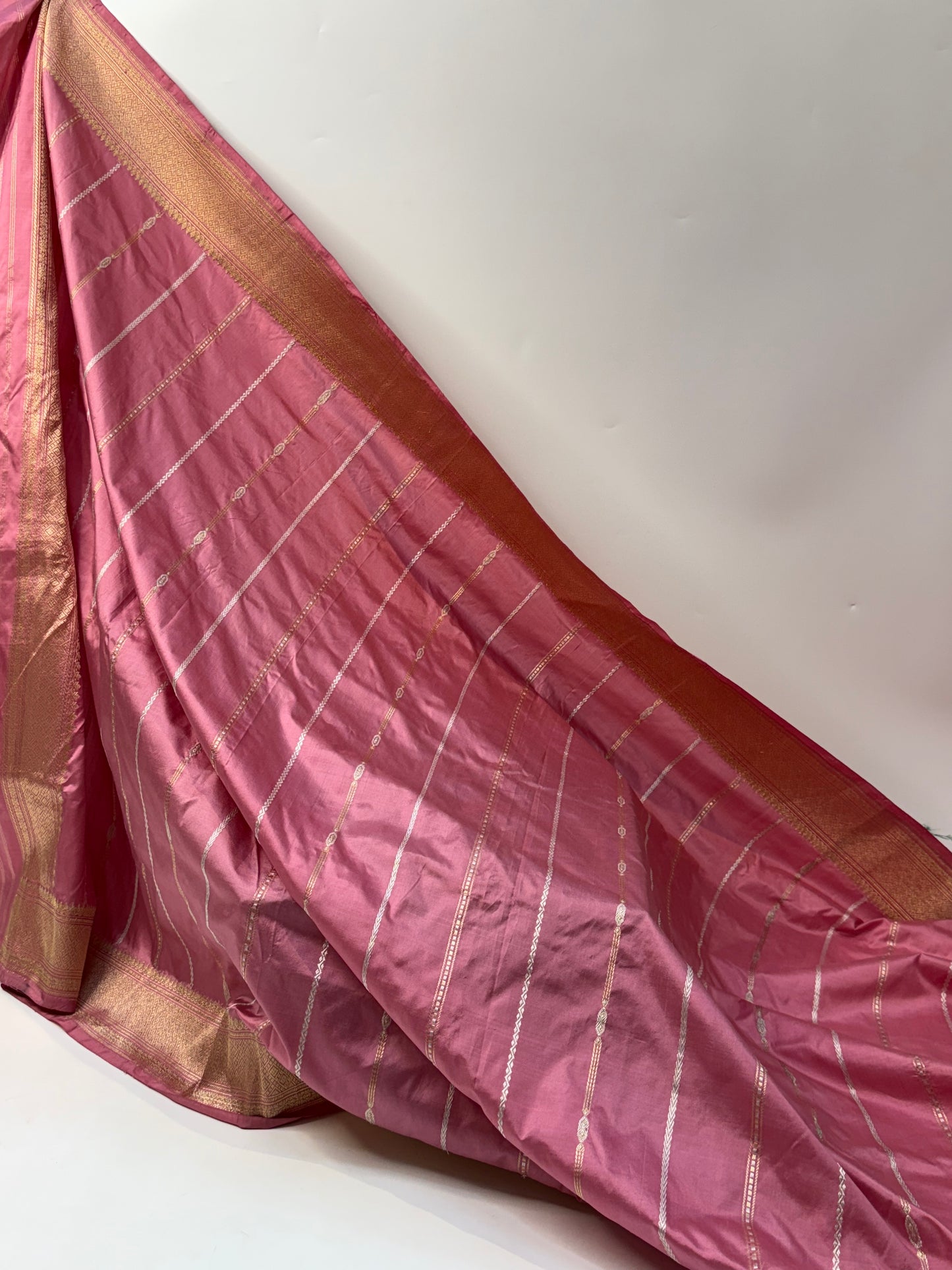 HANDWOVEN BABY PINK COLOR KATAN SUIT SET