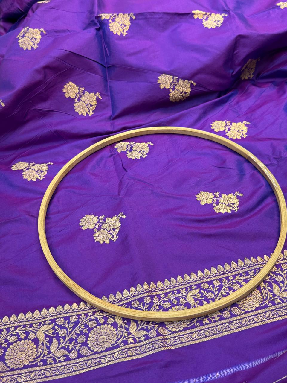 Handwoven Purple Colour Katan Silk Suit Set