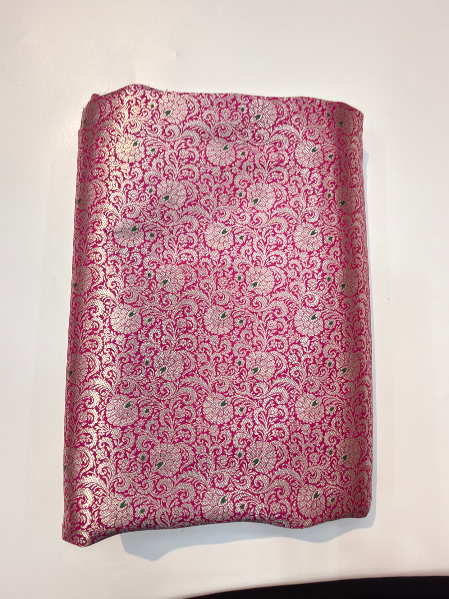 Rani Pink Colour Blended Brocade Fabrics