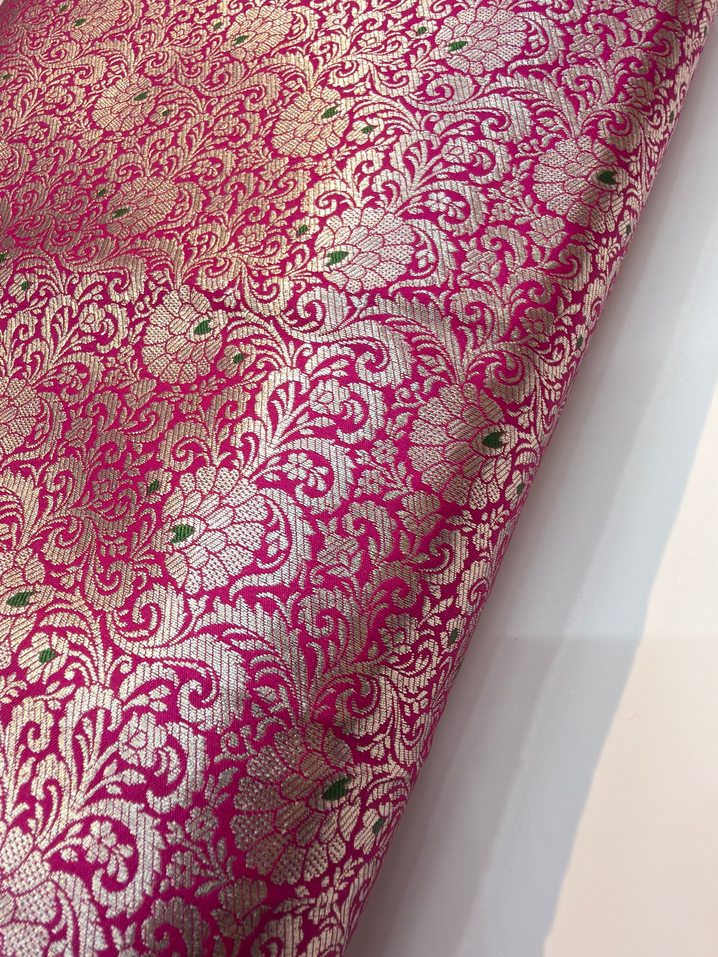 Rani Pink Colour Blended Brocade Fabrics