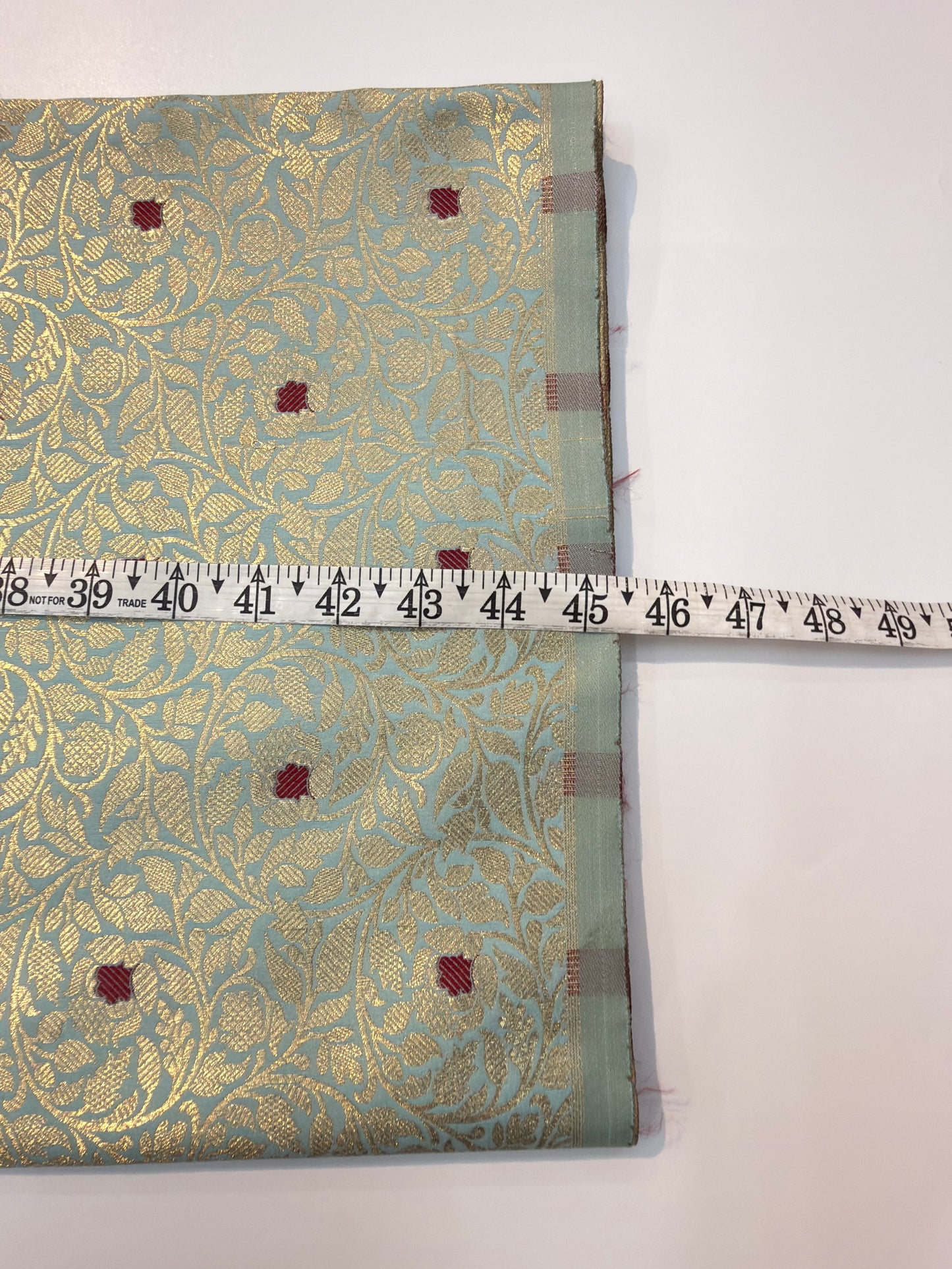 Sky Blue Colour Blended Brocade Fabrics