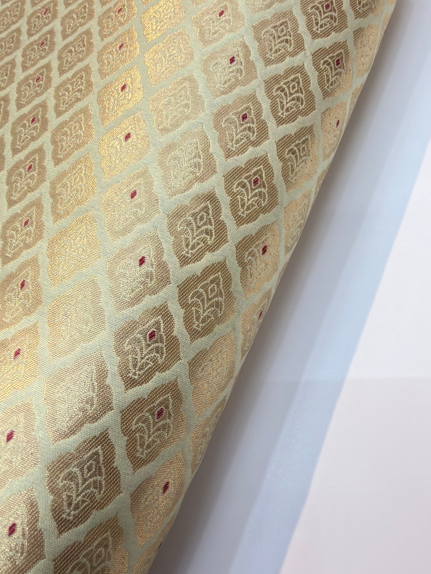 Pistachio Colour Blended Brocade Fabrics