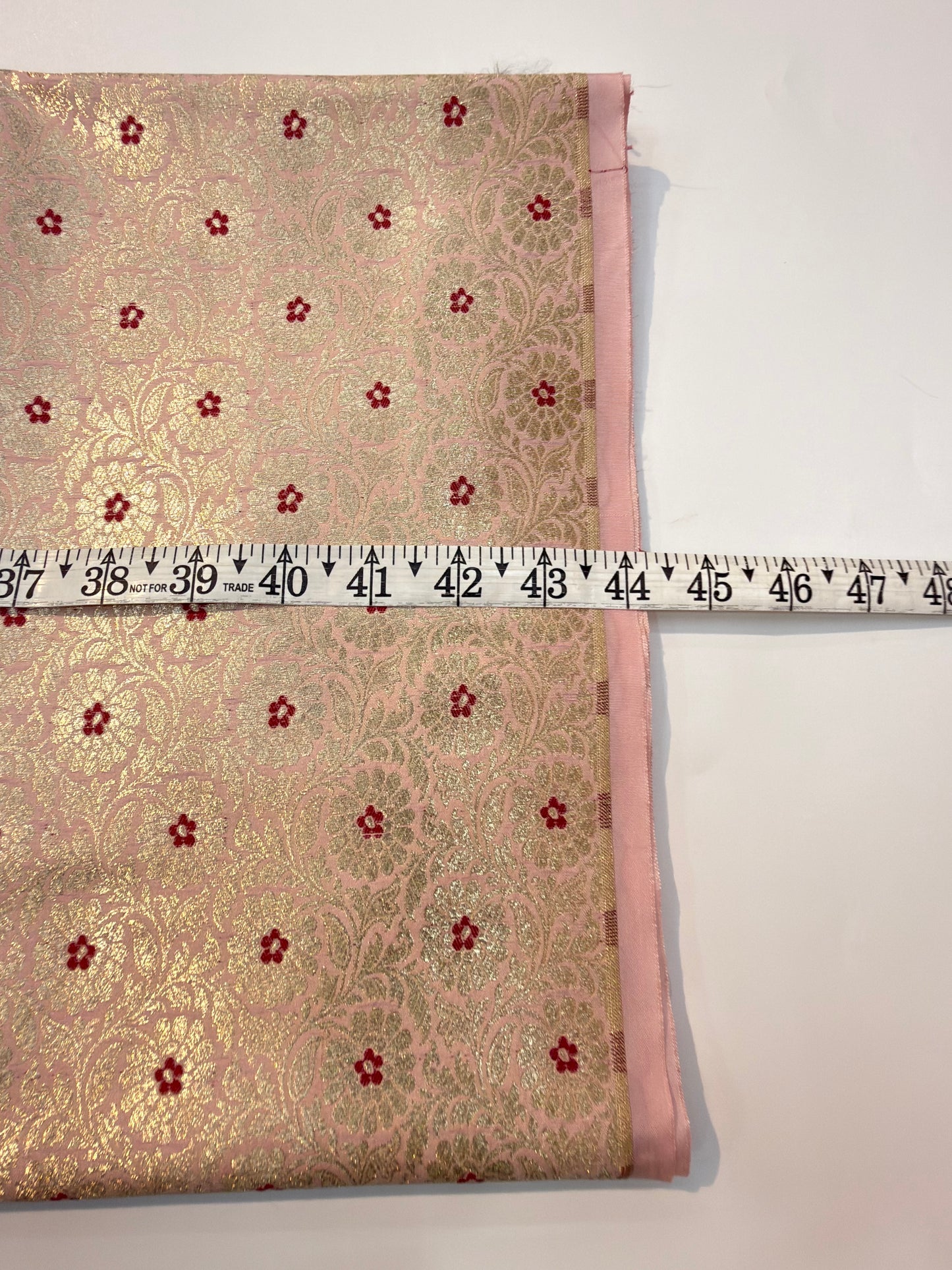 Baby Pink Colour Blended Brocade Fabrics