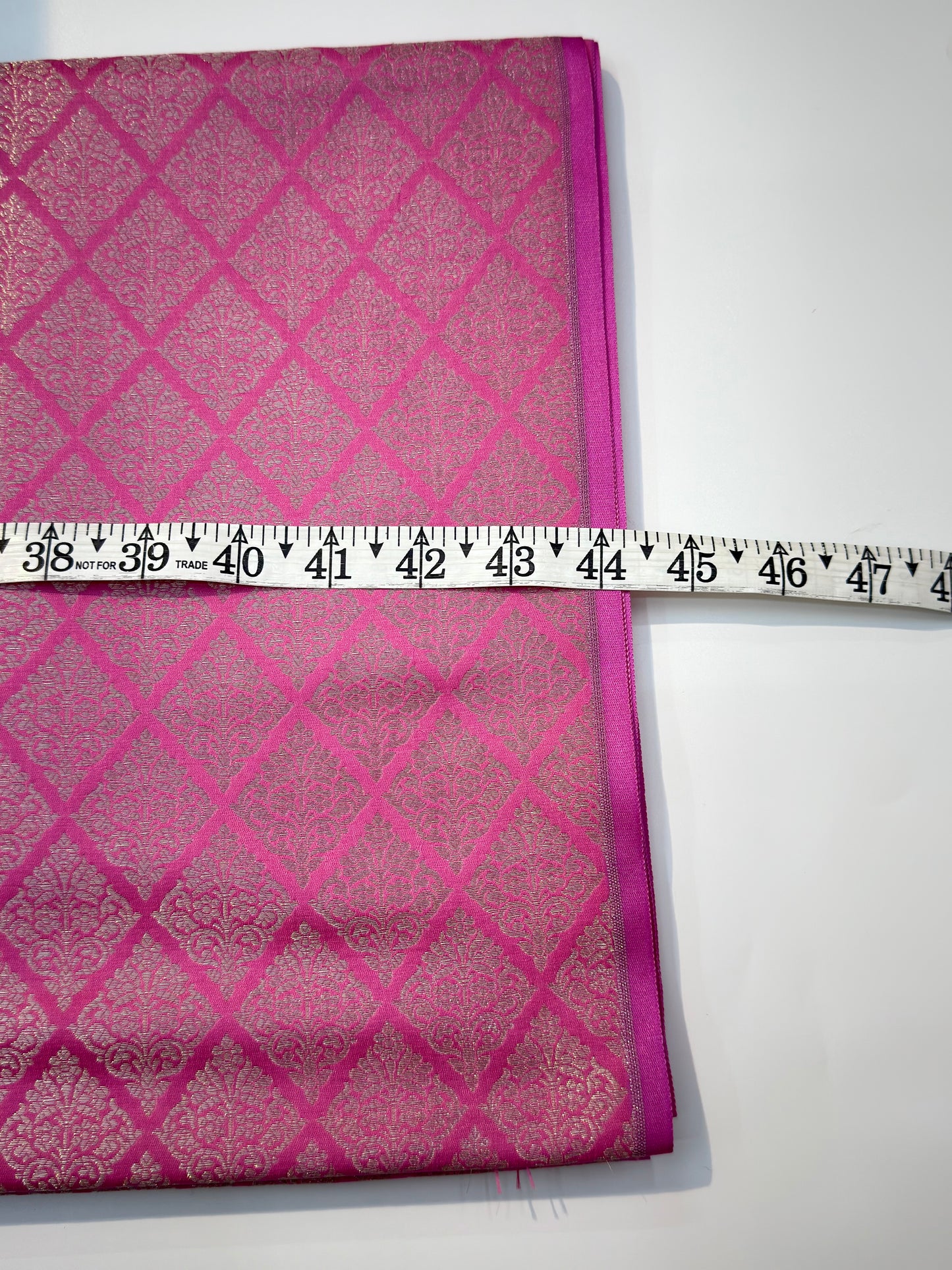 Baby Pink Colour Blended Brocade Fabrics