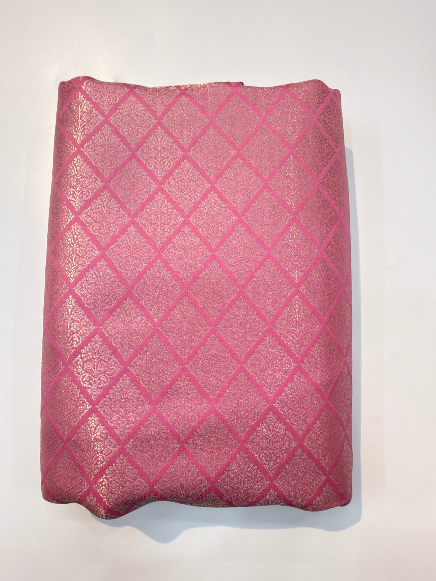 Baby Pink Colour Blended Brocade Fabrics