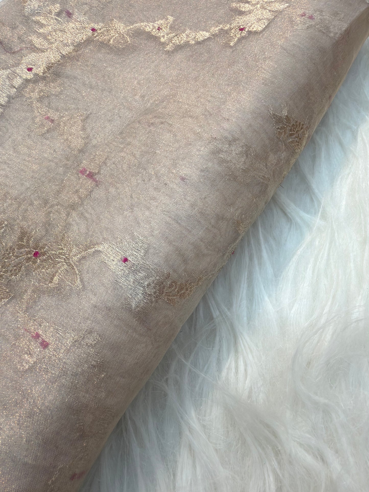 Pure Tissue Silk Alfi Meena Jaal Fabric